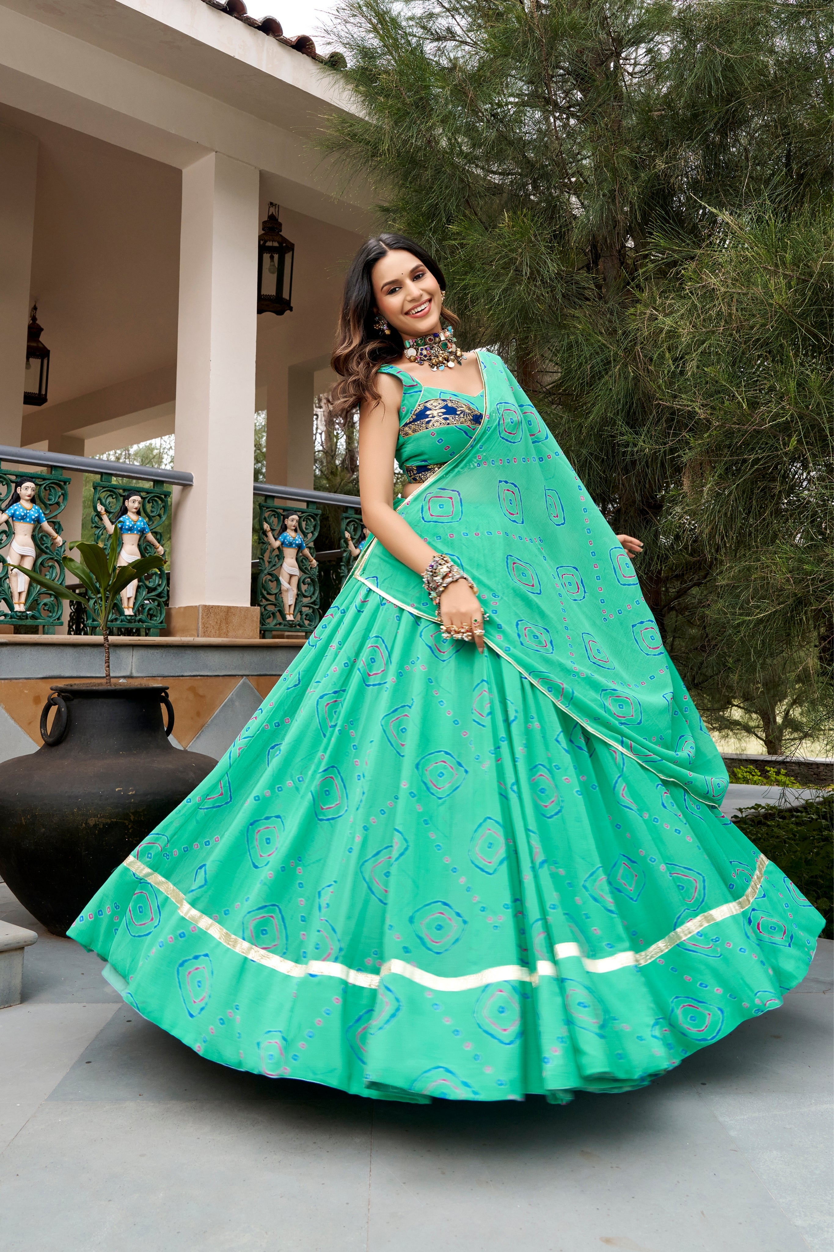 Designer Raasrang Festive Bandhej Printed Beautiful Lehenga Choli