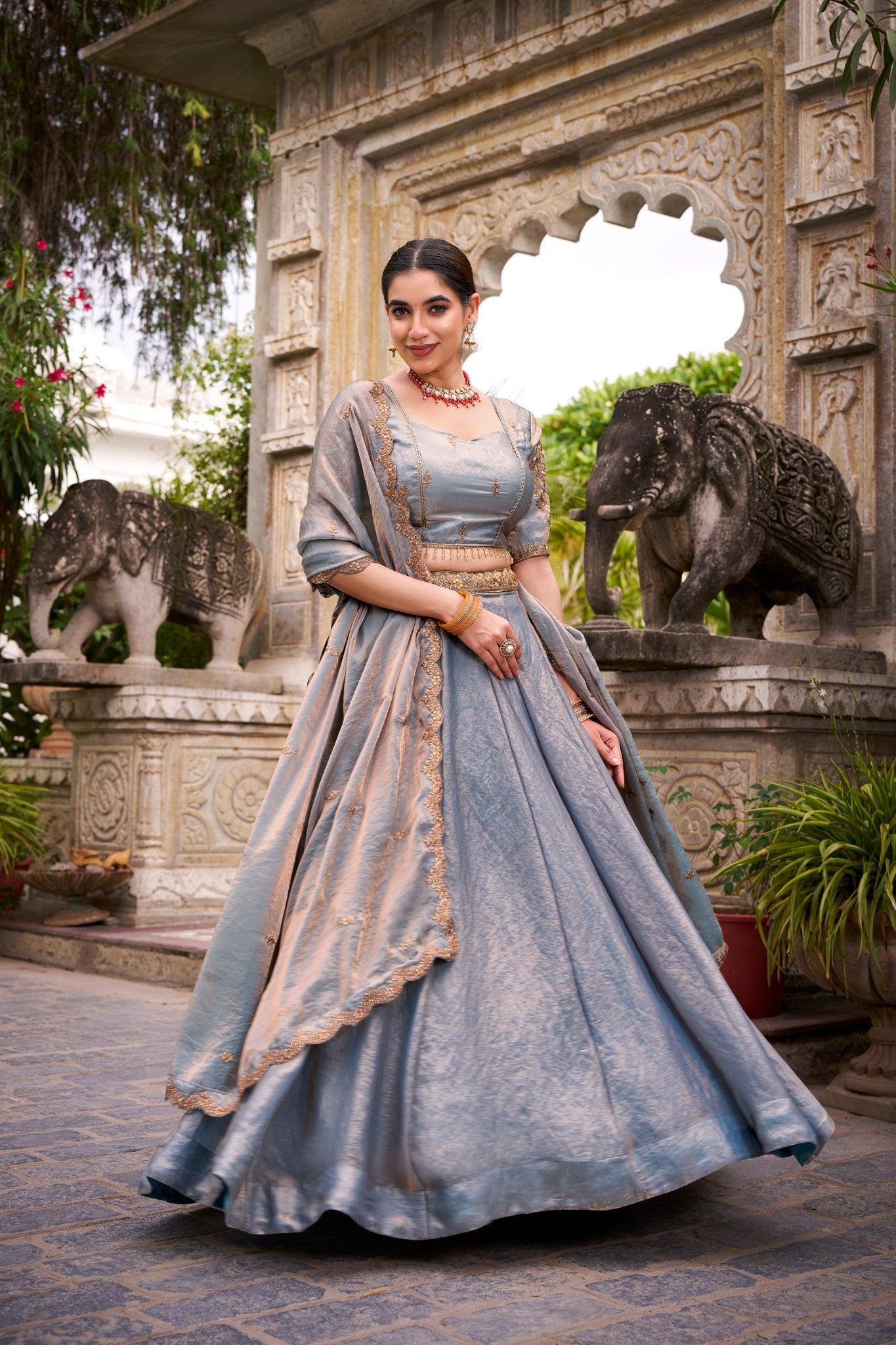 Stunning Wedding Designer Sequins Tread Embroidered Work Festive Lehenga Choli
