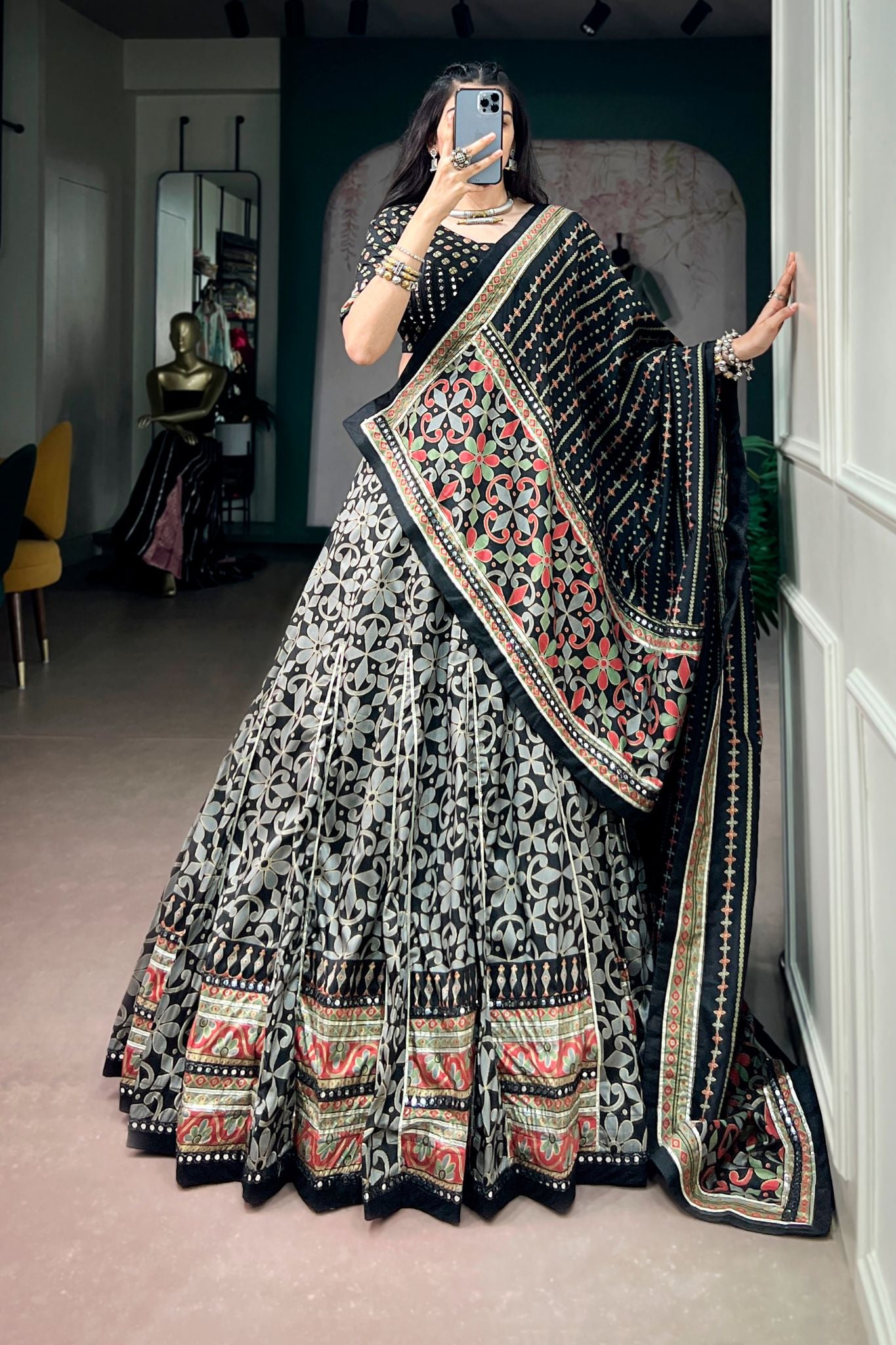 Raasrang Traditional Designer Navratri Lehenga Choli In Premium Tasar Silk