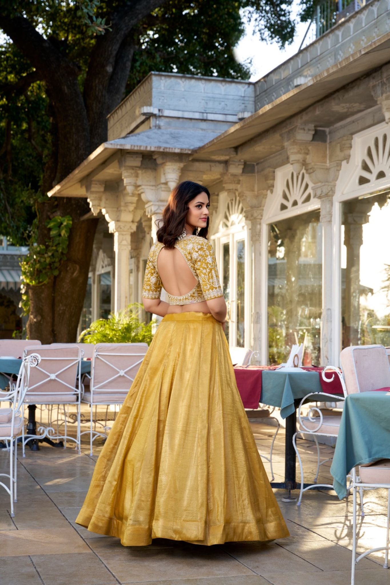 Goldie Sequins With Tread Embroidered Golden Lehenga Choli