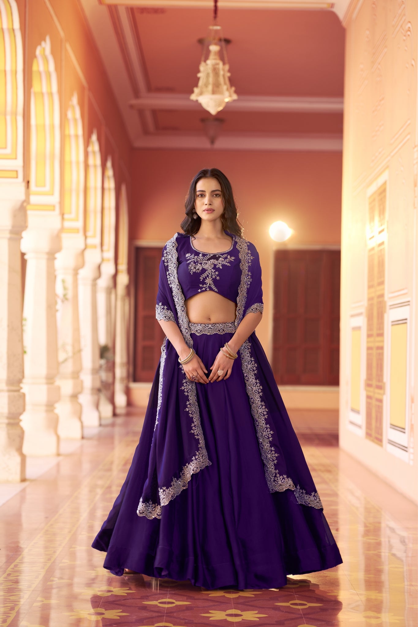 Designer Rangoli Silk Lehenga Choli With Heavy Embroidery And Sequins Work For Wedding Wear