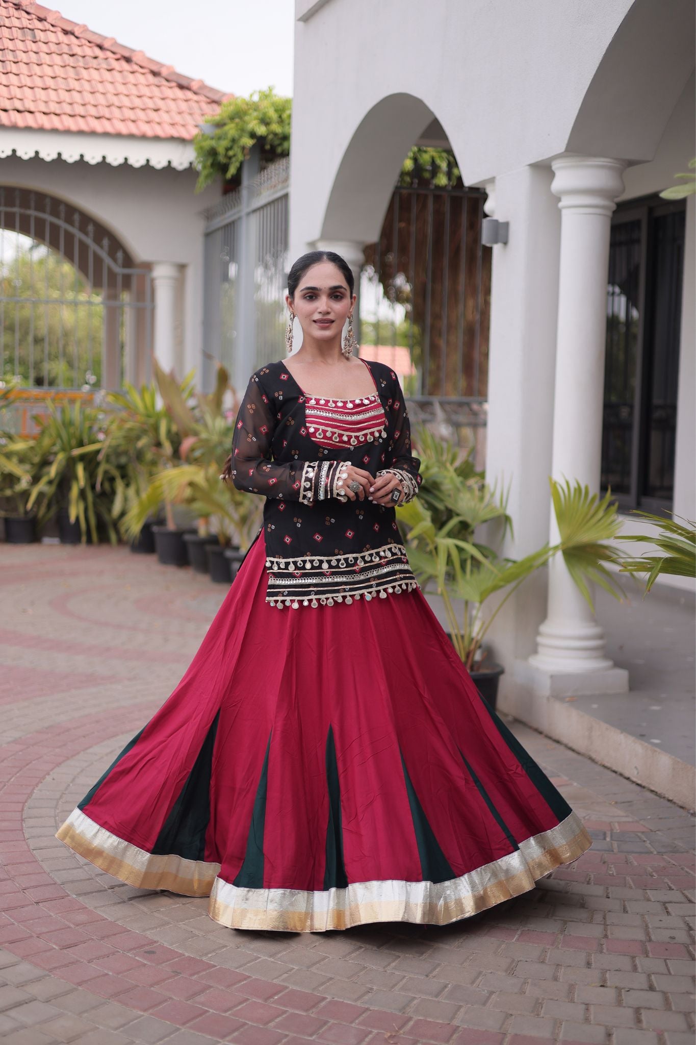 Raasrang Special Navratri Designer Lehenga Choli With Bandhani Printed Jacket For Women