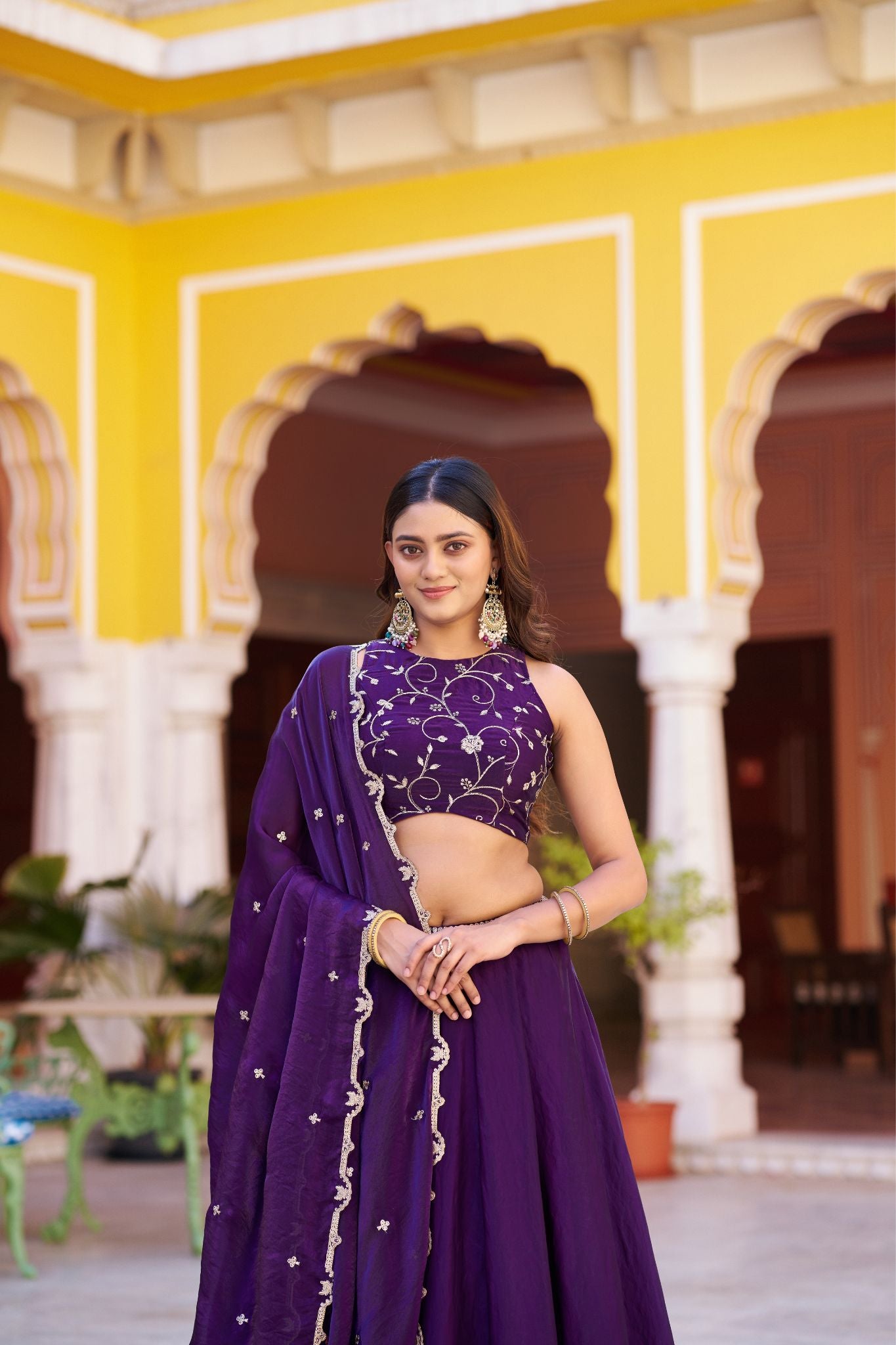 Premium Fendi Silk Lehenga Choli with Sequins & Thread Embroidery Work | Designer Festive & Wedding Wear for Women