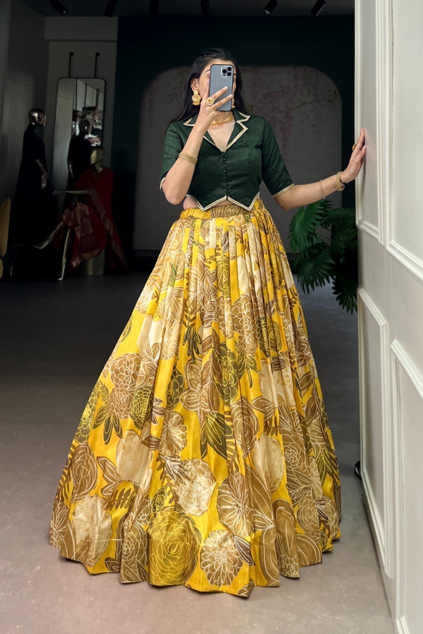 Divine Drapes Of The South Indian Style Tasar Silk Elegance Lehenga Co-Ord Set
