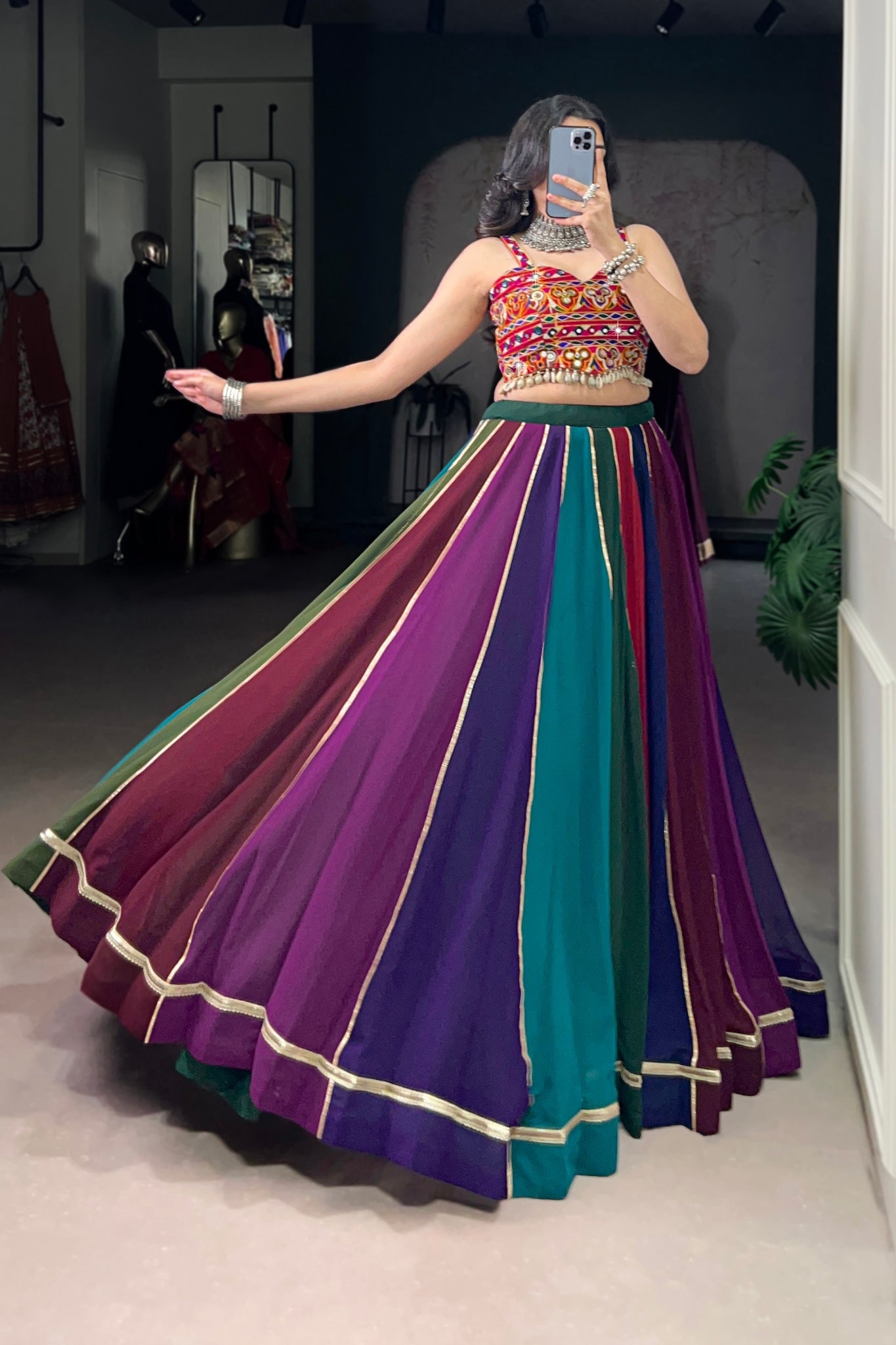 Raasrang Rainbow Multi-Color Navratri Special Designer Lehenga Choli