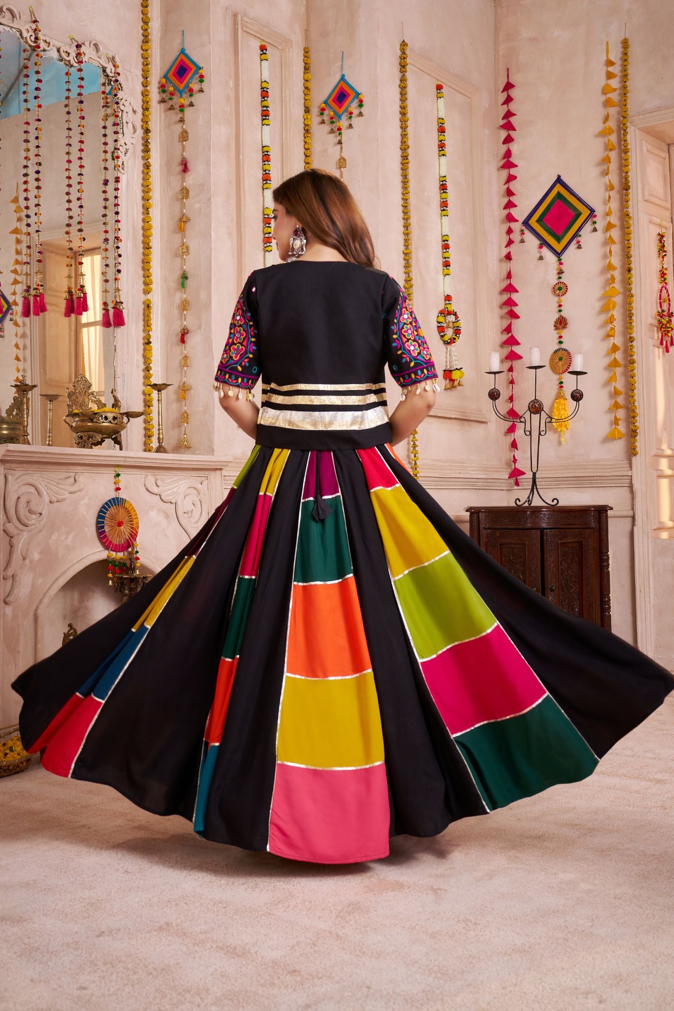 Black Stylish Designer Navaratri Lehenga Choli