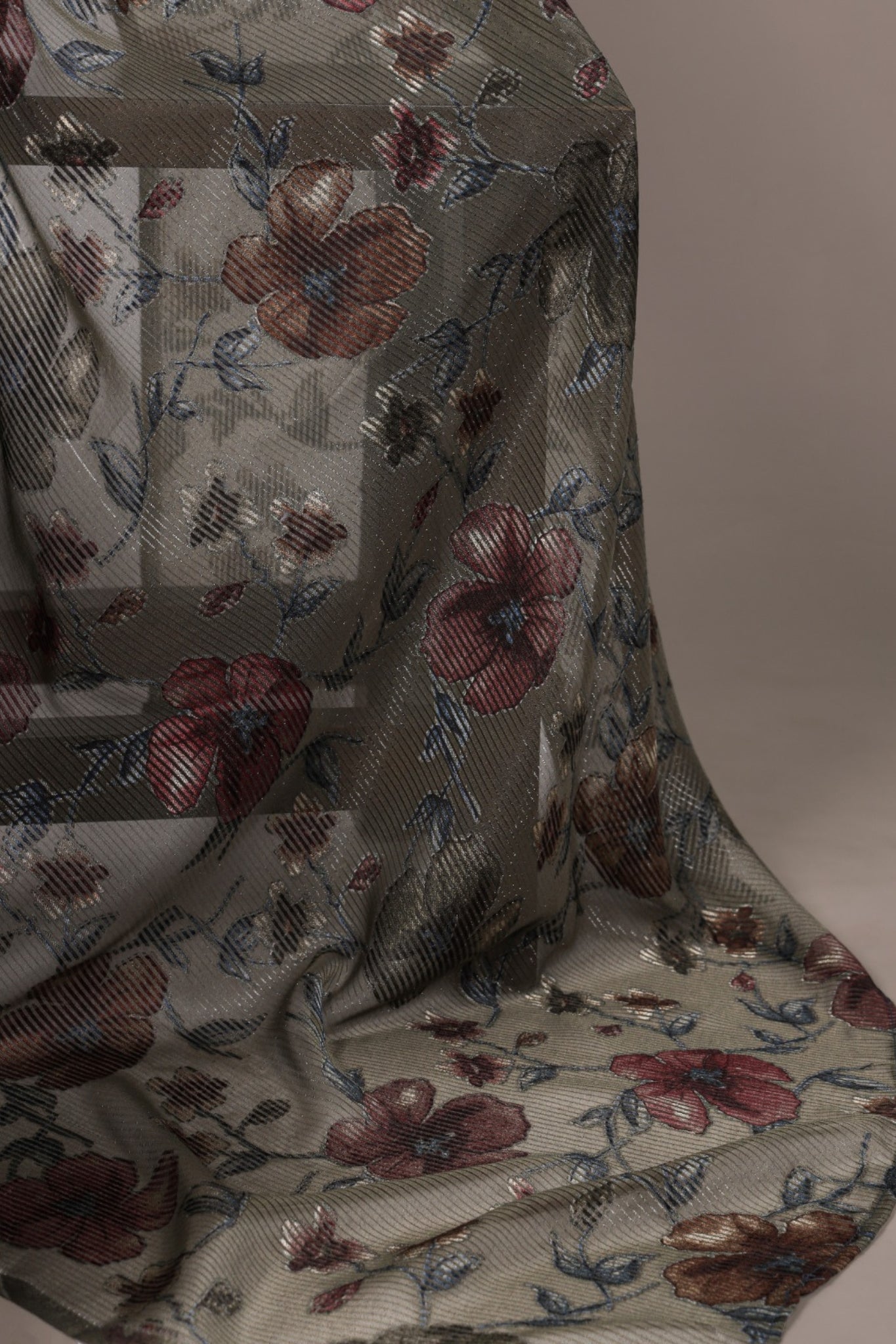 Floral Lurex Brasso Saree