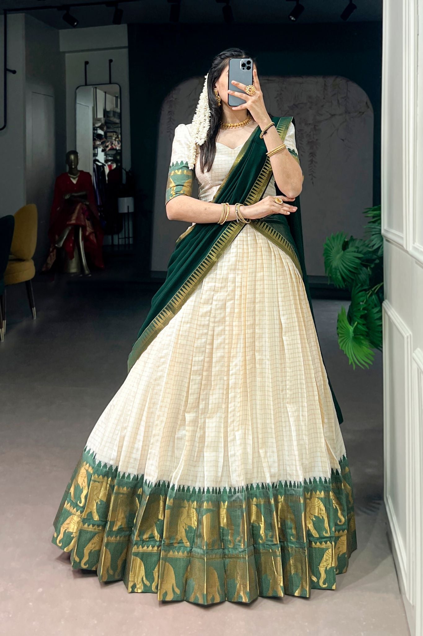 Kalyani Cotton Lehenga Choli Paired With Flowing Georgette Dupatta