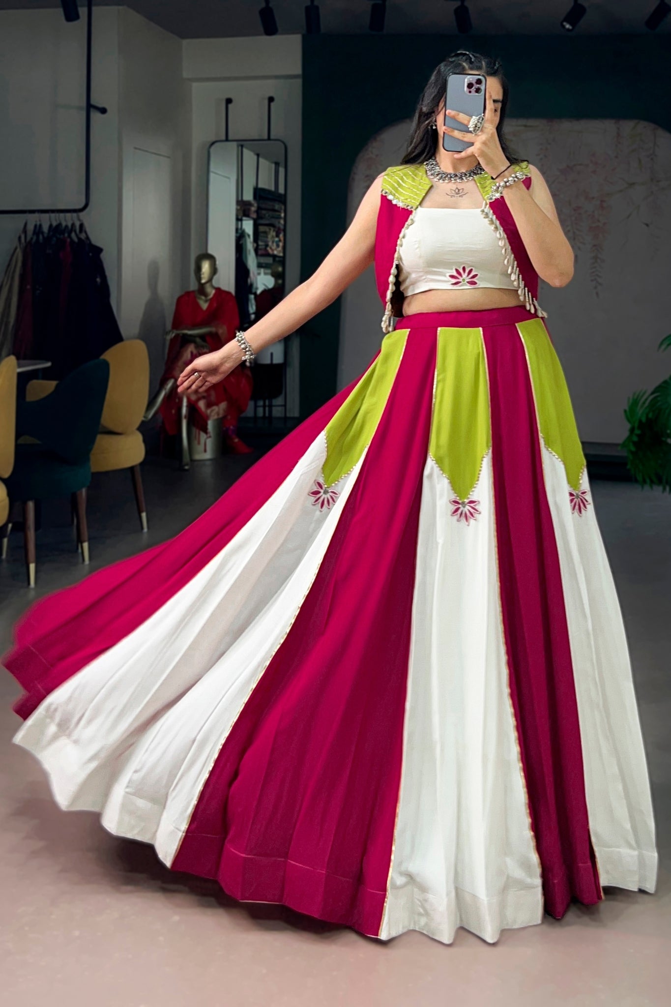 Raasrang Pure Rayon Designer Navratri Lehenga Choli For Women