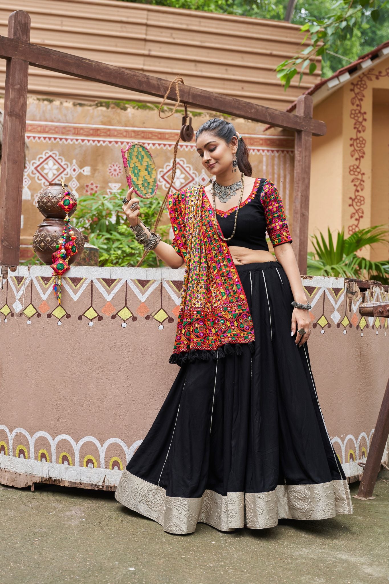 Black Stylish Navratri Lehenga Choli