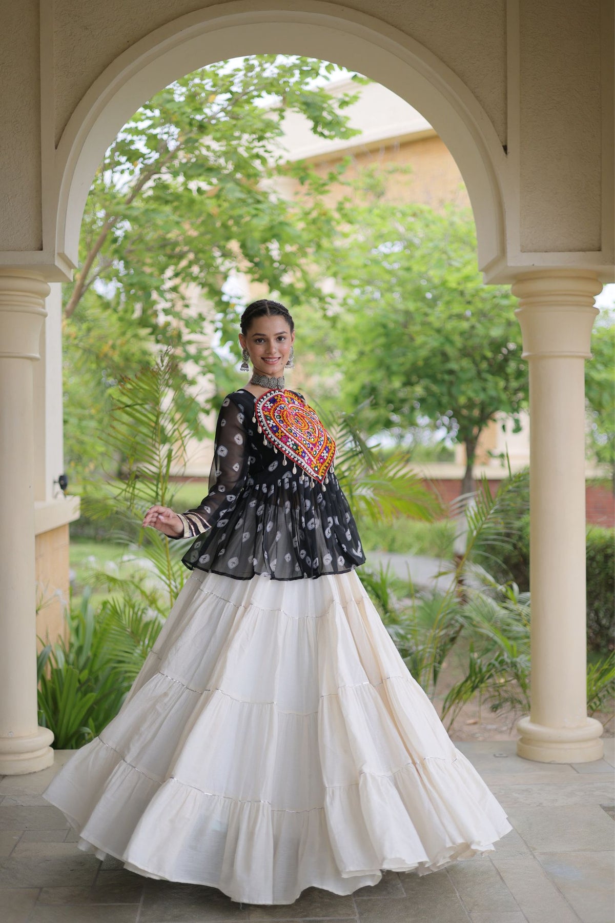 Rasrang Designer Bandhani Printed Navratri Lehenga Choli For Women