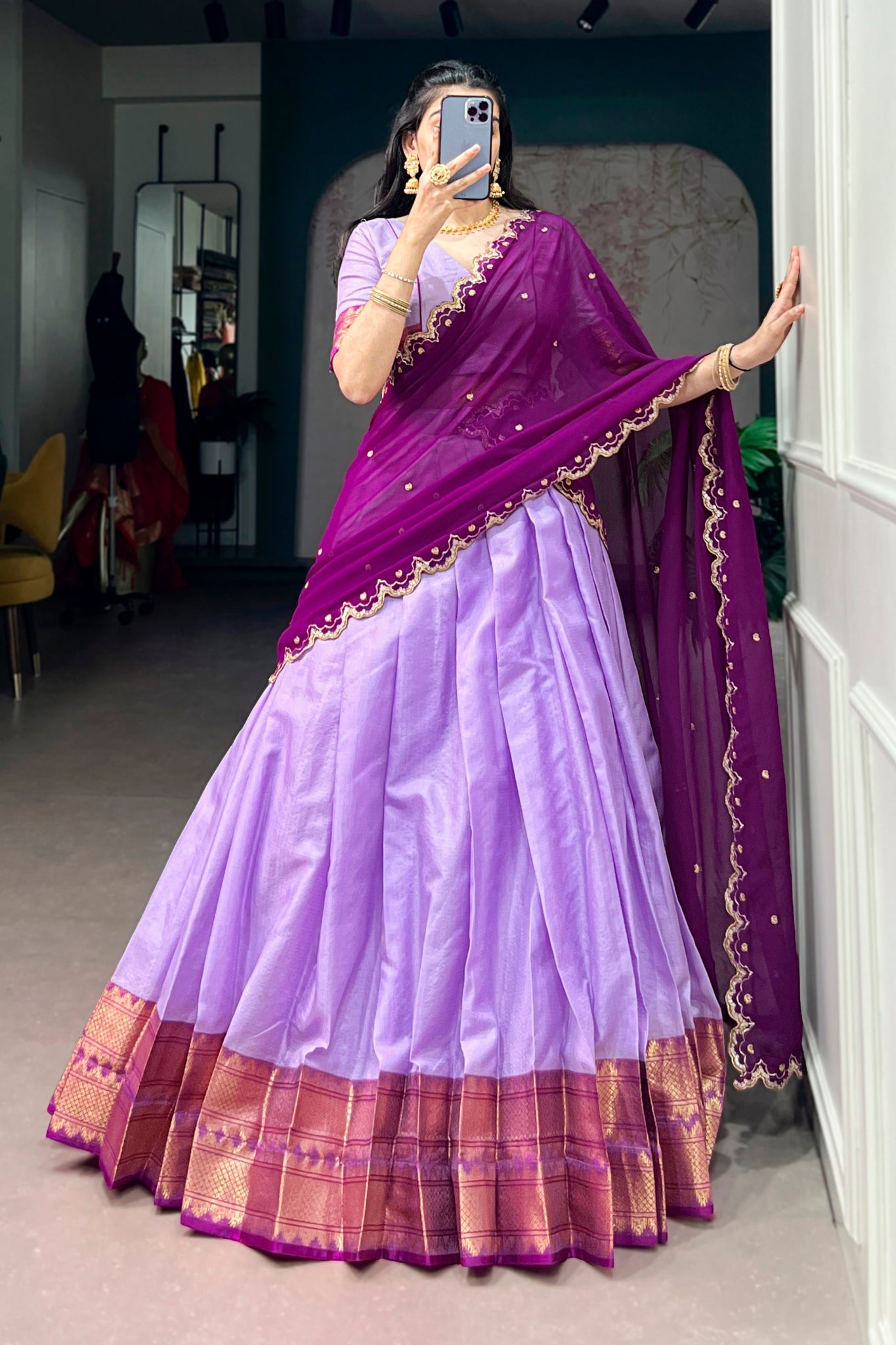 Royal Cotton Silk Beautiful Crafted Lehenga Choli For Women