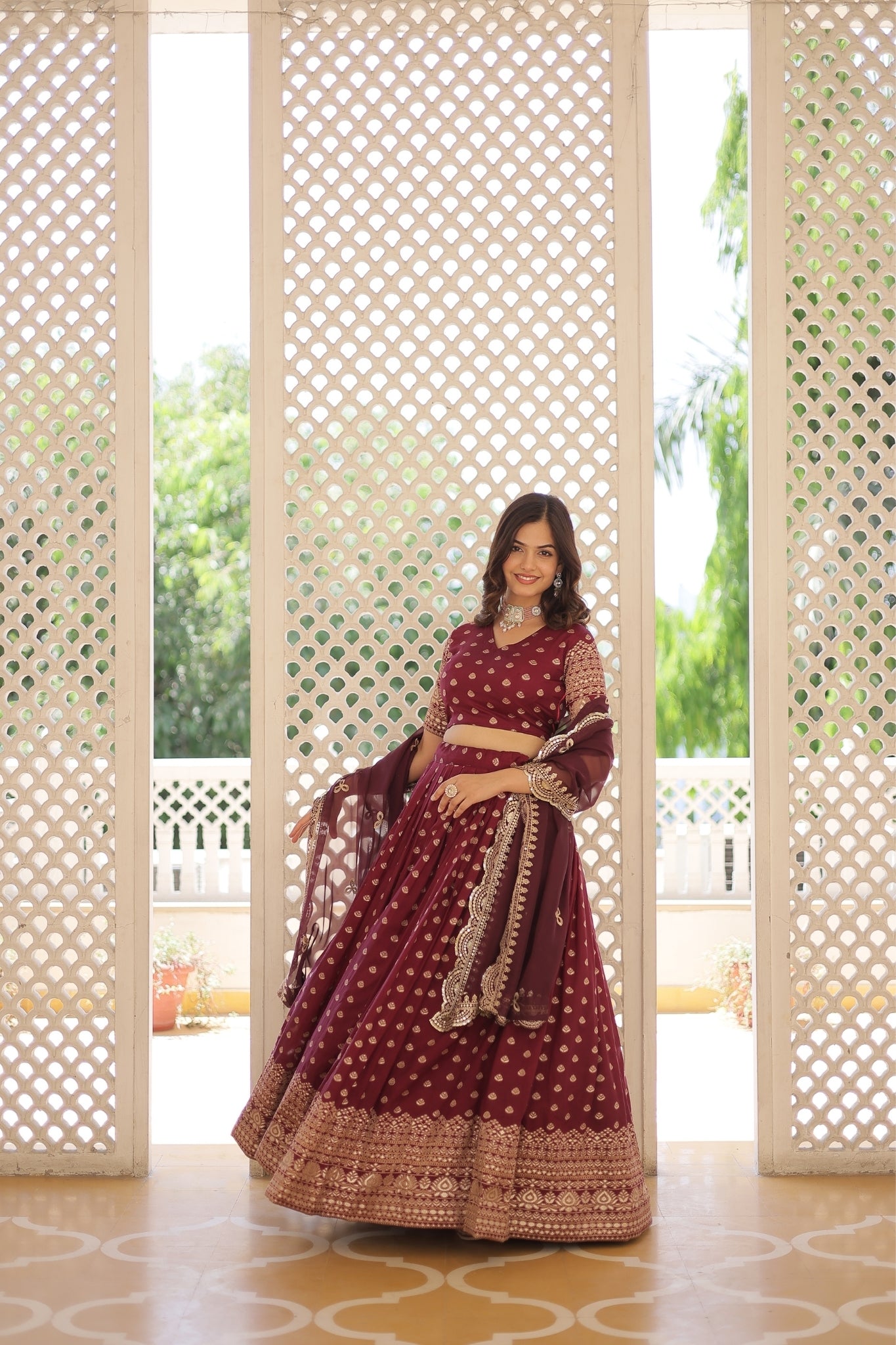 Viscose Jacquard Designer Wedding Lehenga Choli