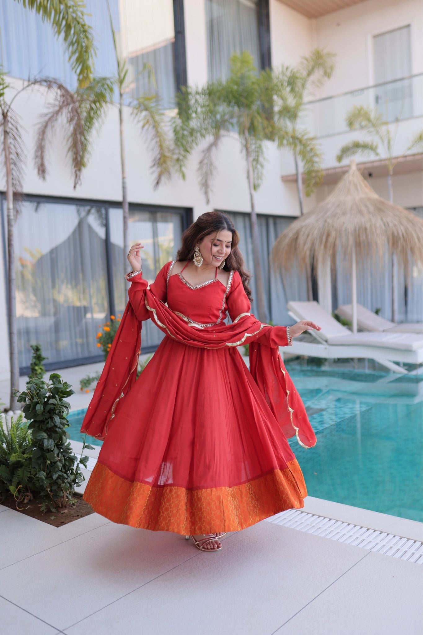 Premium Flared Anarkali Set with Dupatta