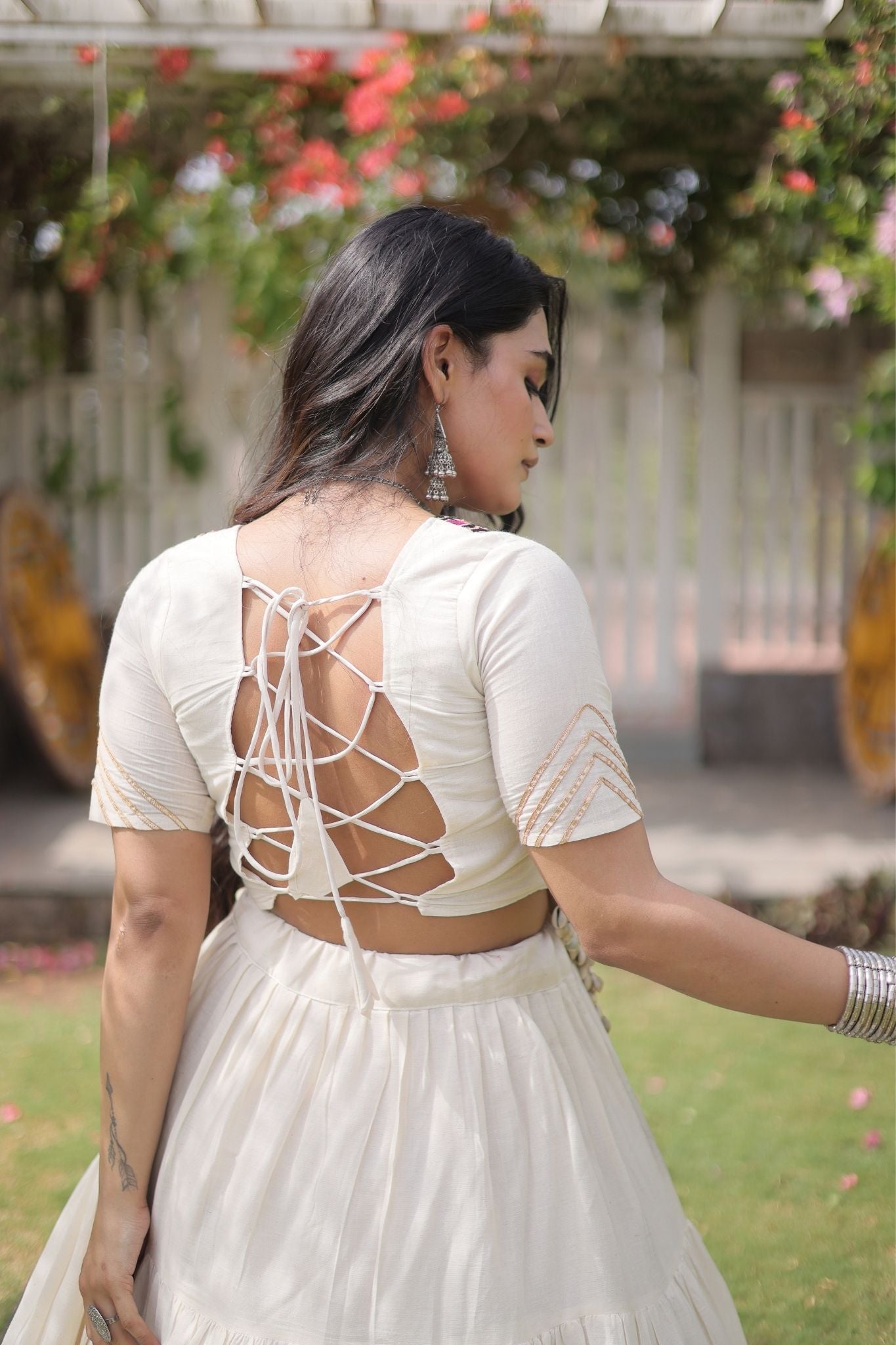 Raasrang Premium Kora Cotton Kutchi Patchwork Navratri Festival Lehenga Choli For Women