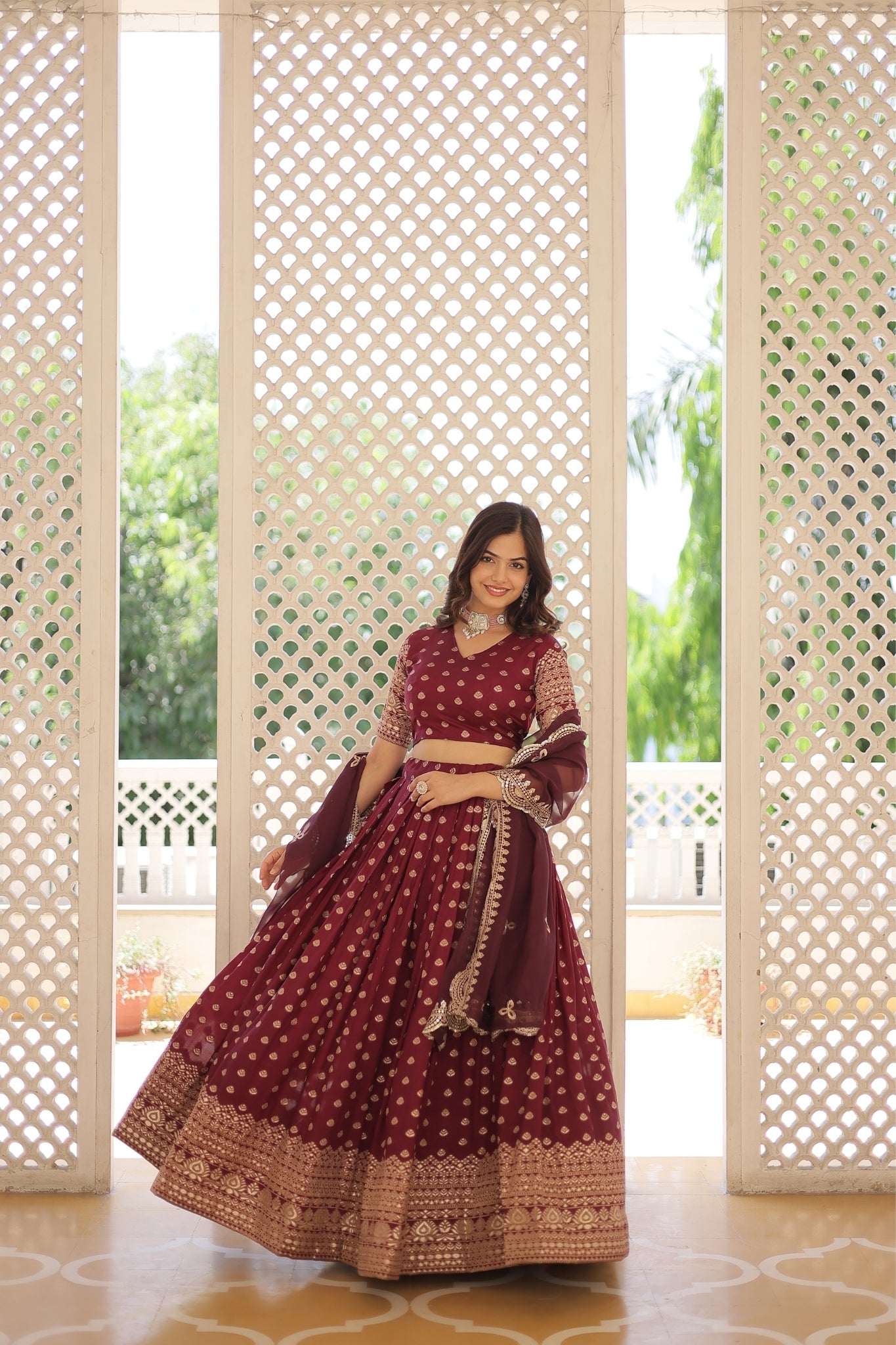 Viscose Jacquard Designer Wedding Lehenga Choli