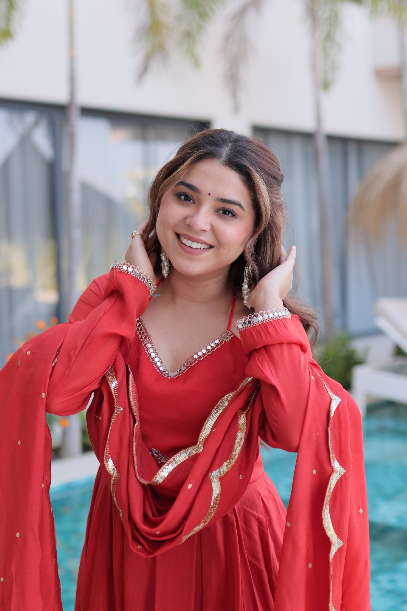 Premium Flared Anarkali Set with Dupatta