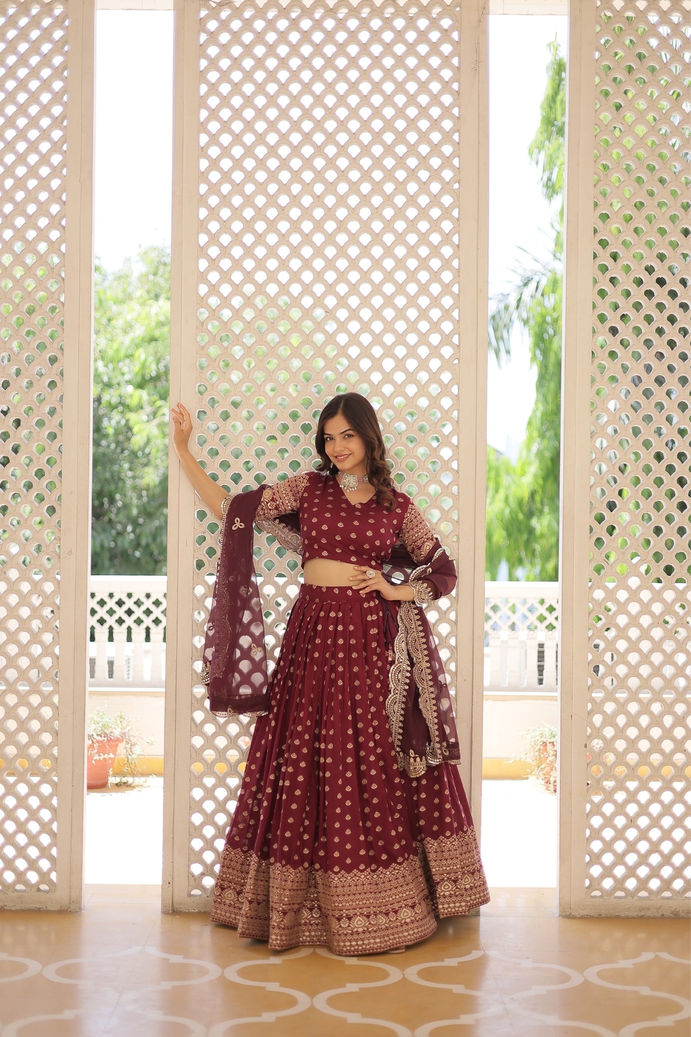 Viscose Jacquard Designer Wedding Lehenga Choli