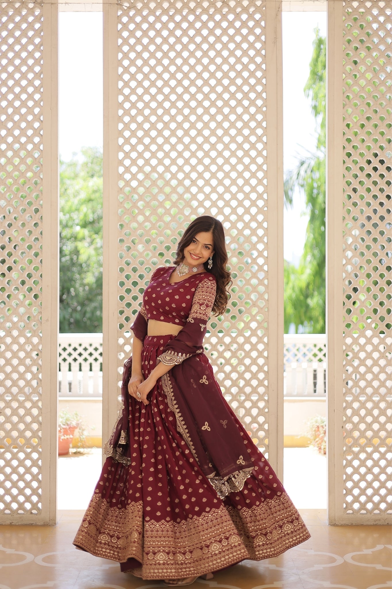 Viscose Jacquard Designer Wedding Lehenga Choli