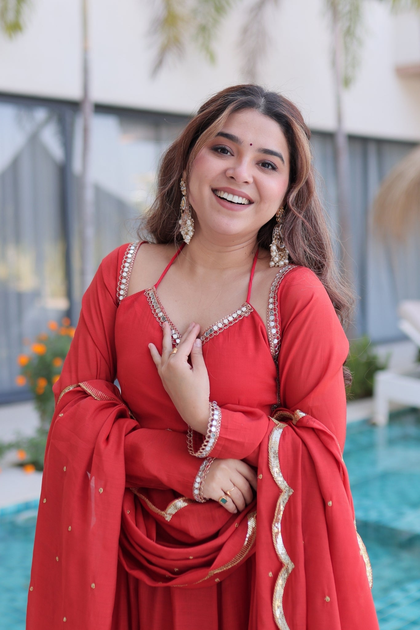 Premium Flared Anarkali Set with Dupatta