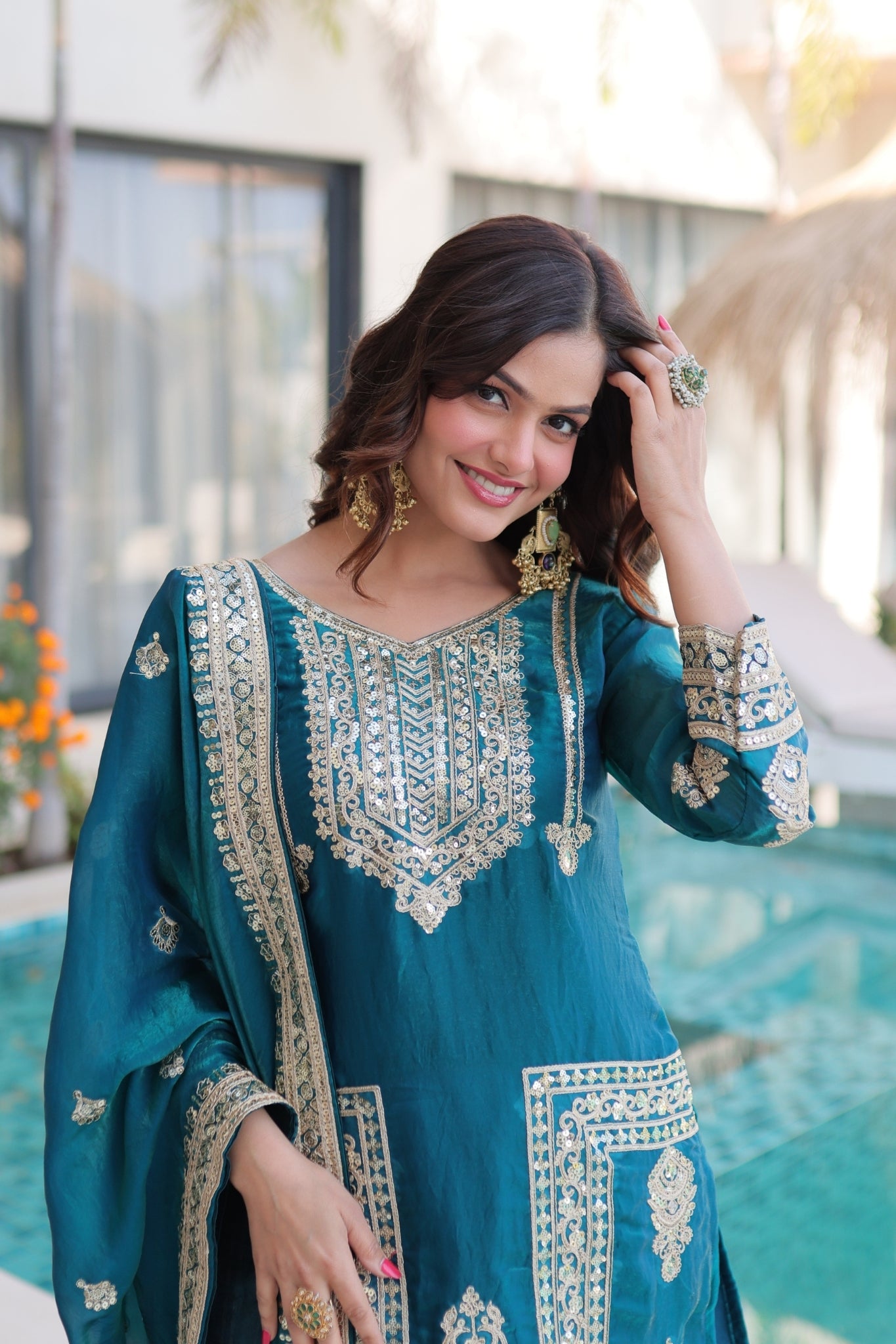 Designer Embroidered Salwar Suit Set For Women