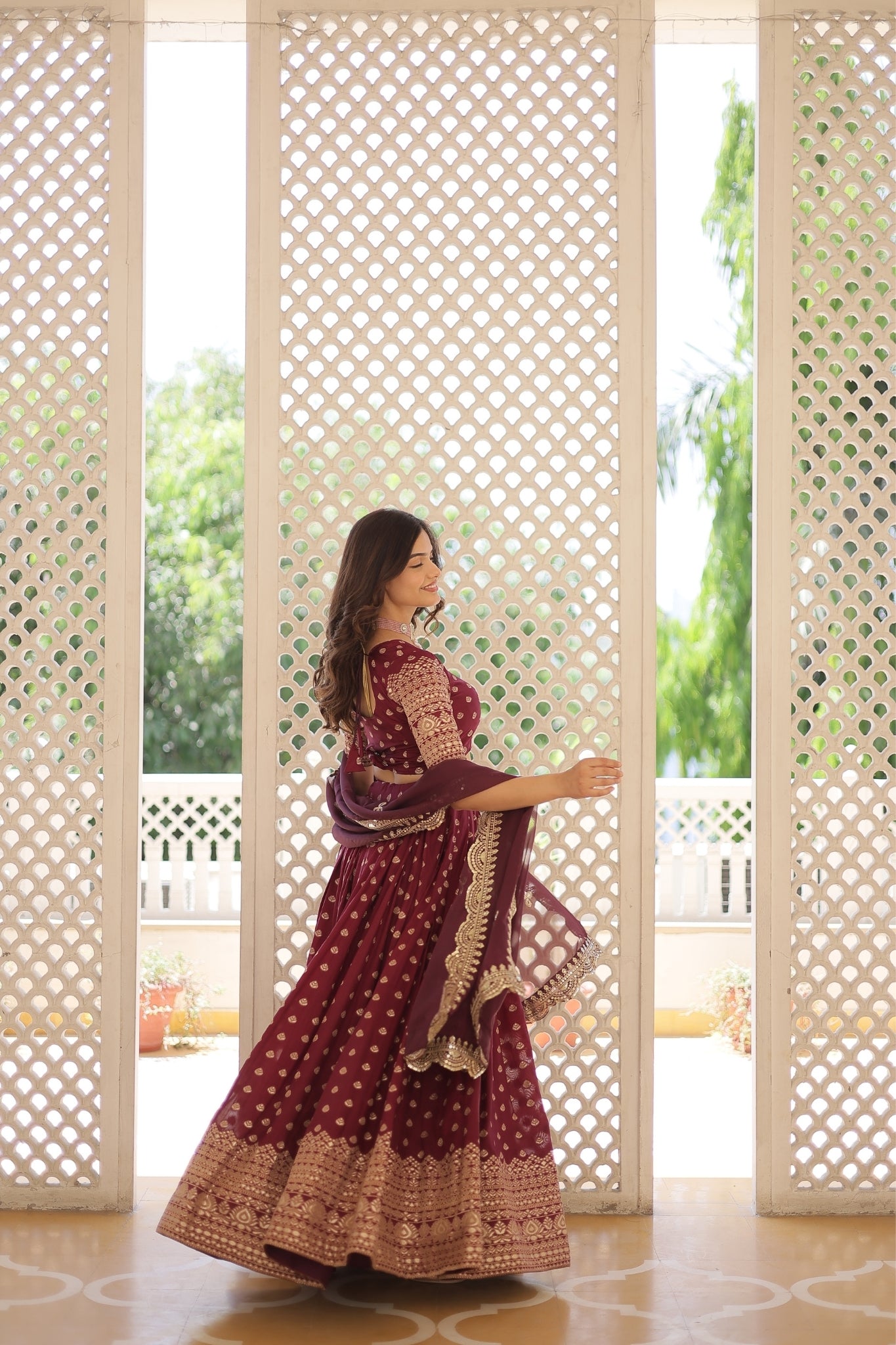 Viscose Jacquard Designer Wedding Lehenga Choli