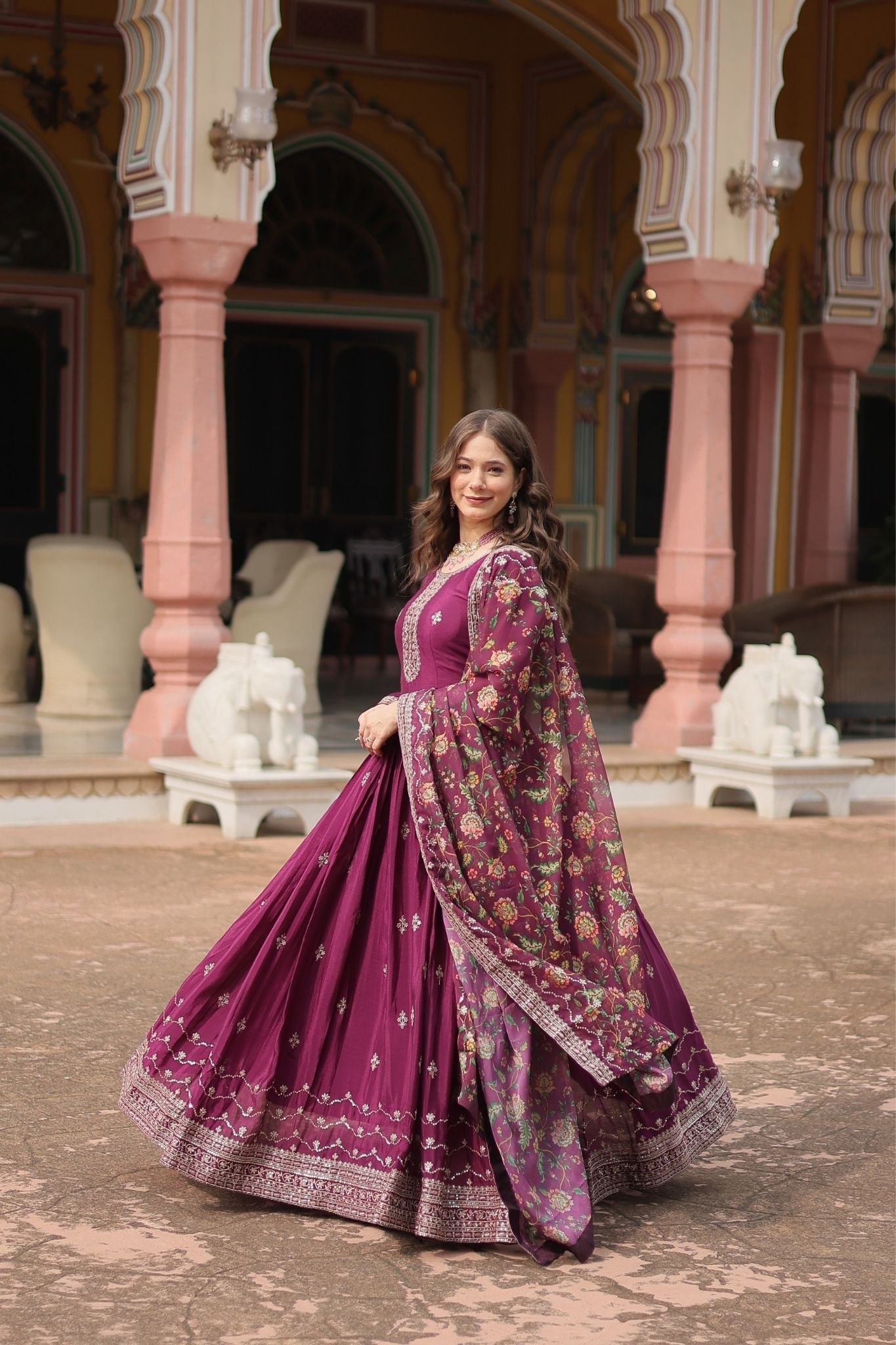 Stunning Sequins Embroidered Work Wedding Anarkali Set