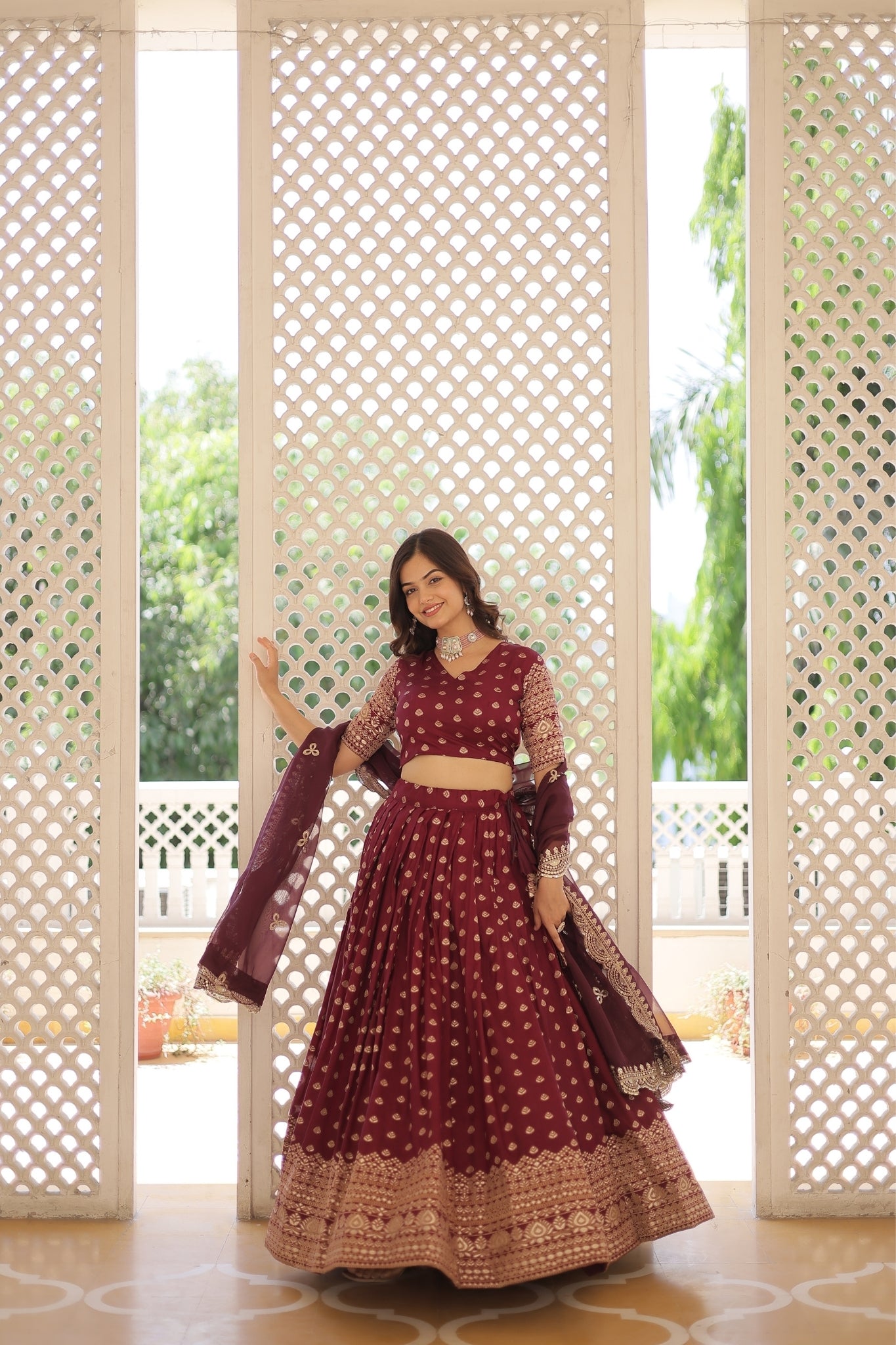 Viscose Jacquard Designer Wedding Lehenga Choli