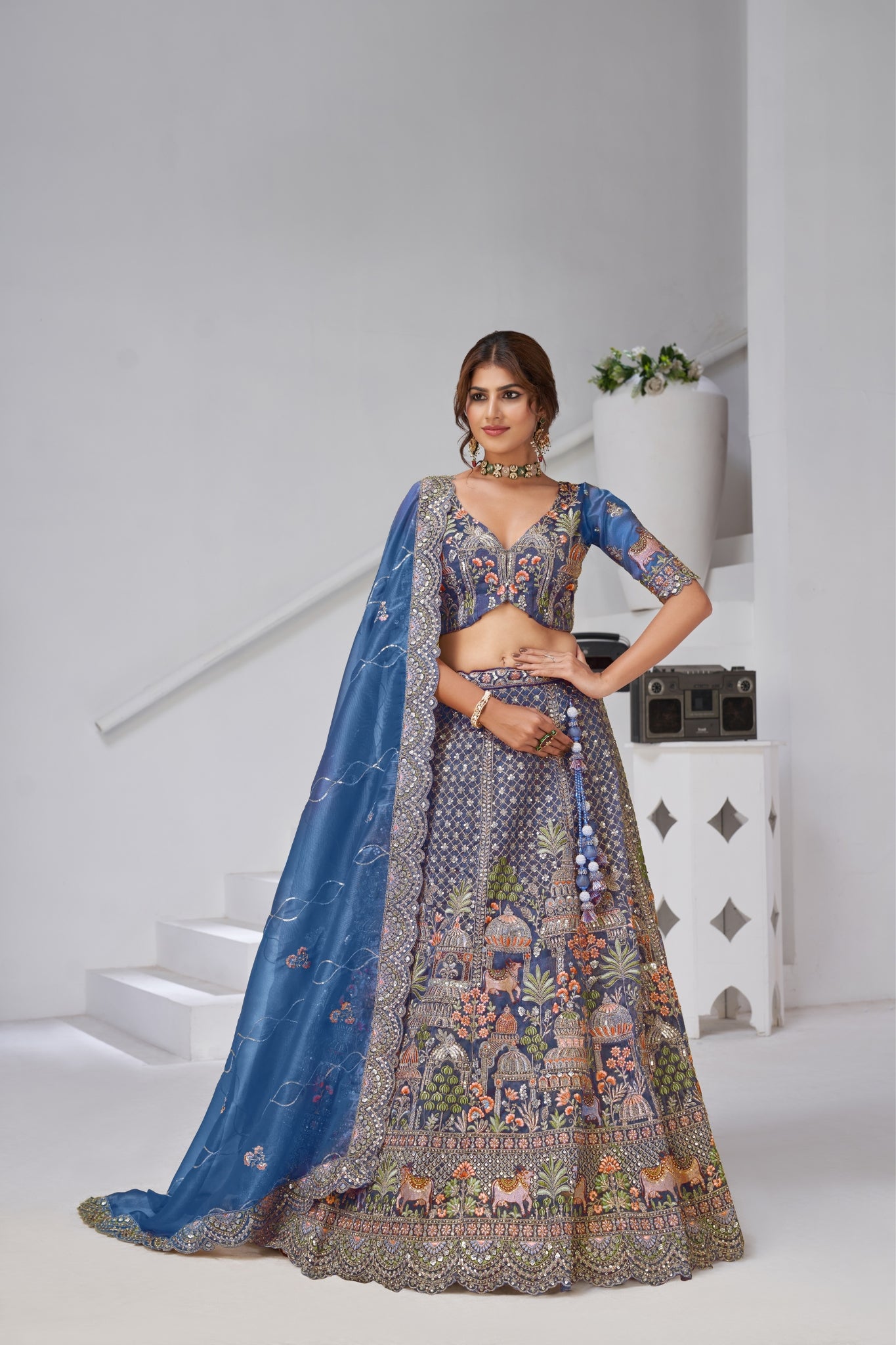 Divine Grandeur Royal Raw Silk Bridal Lehenga