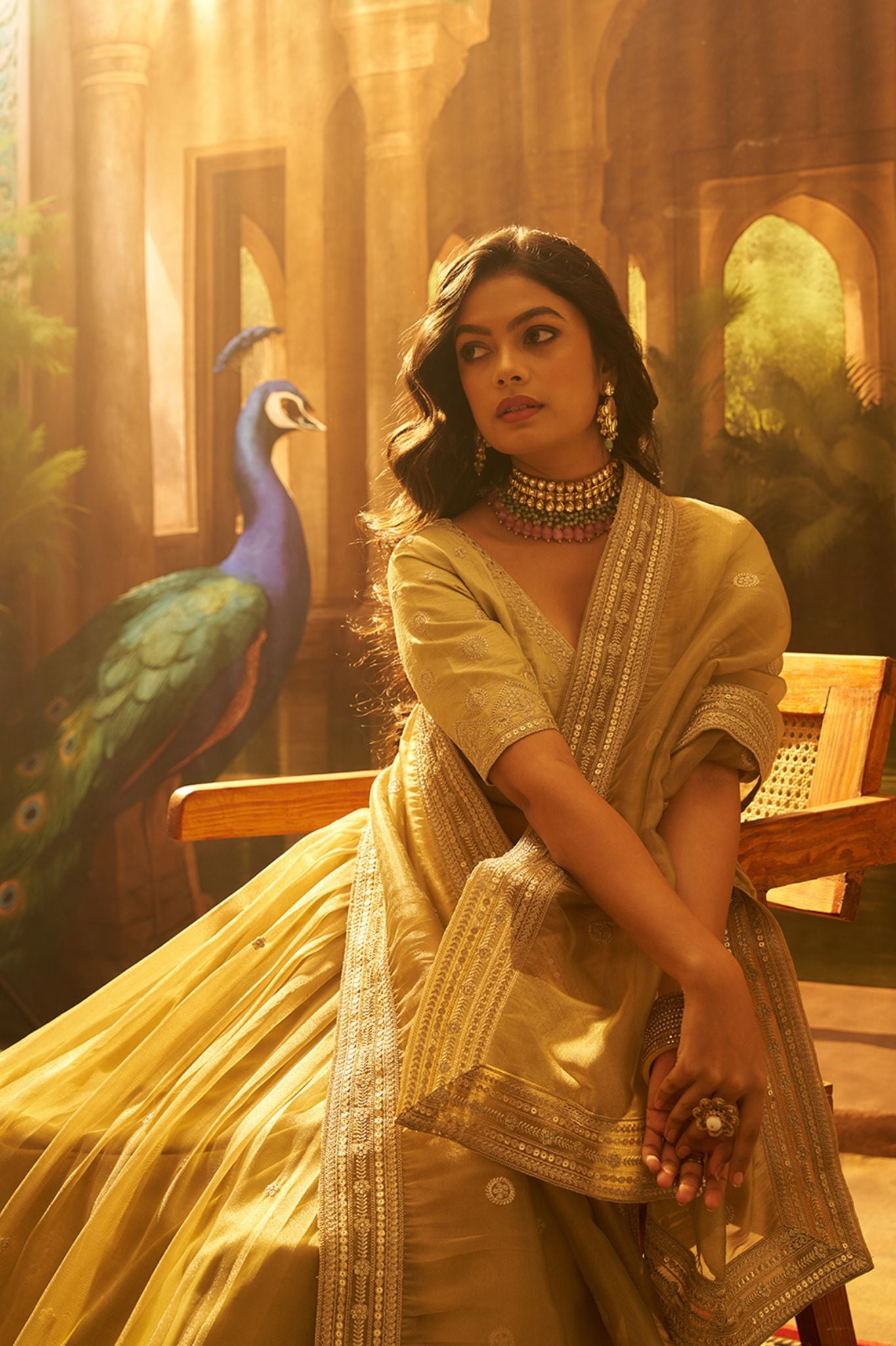 Premium Yellow Hiranya Silk Lehenga Set Featuring Art Silk Blouse And Detailed Embroidered Dupatta