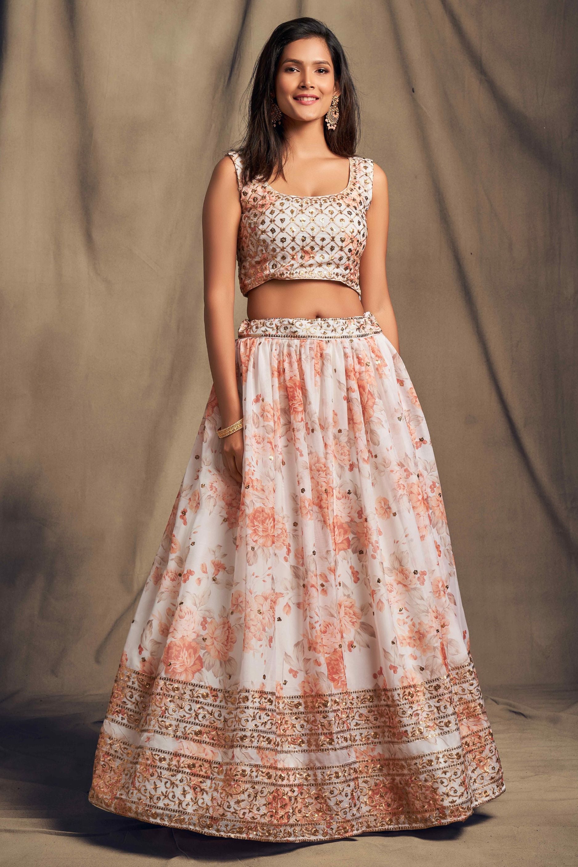 Gorgeous Sequence With Embroidery Floral Work Lehenga Choli