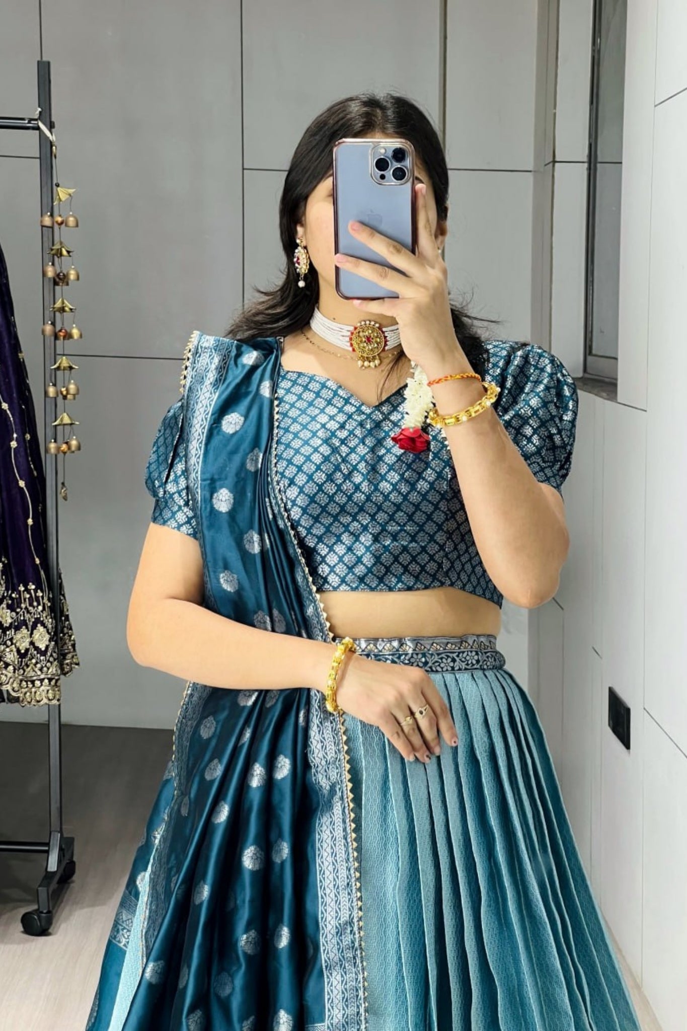 Royal Banarasi Silk Lehenga Choli With Contrast Dupatta For Wedding And Festive Wear