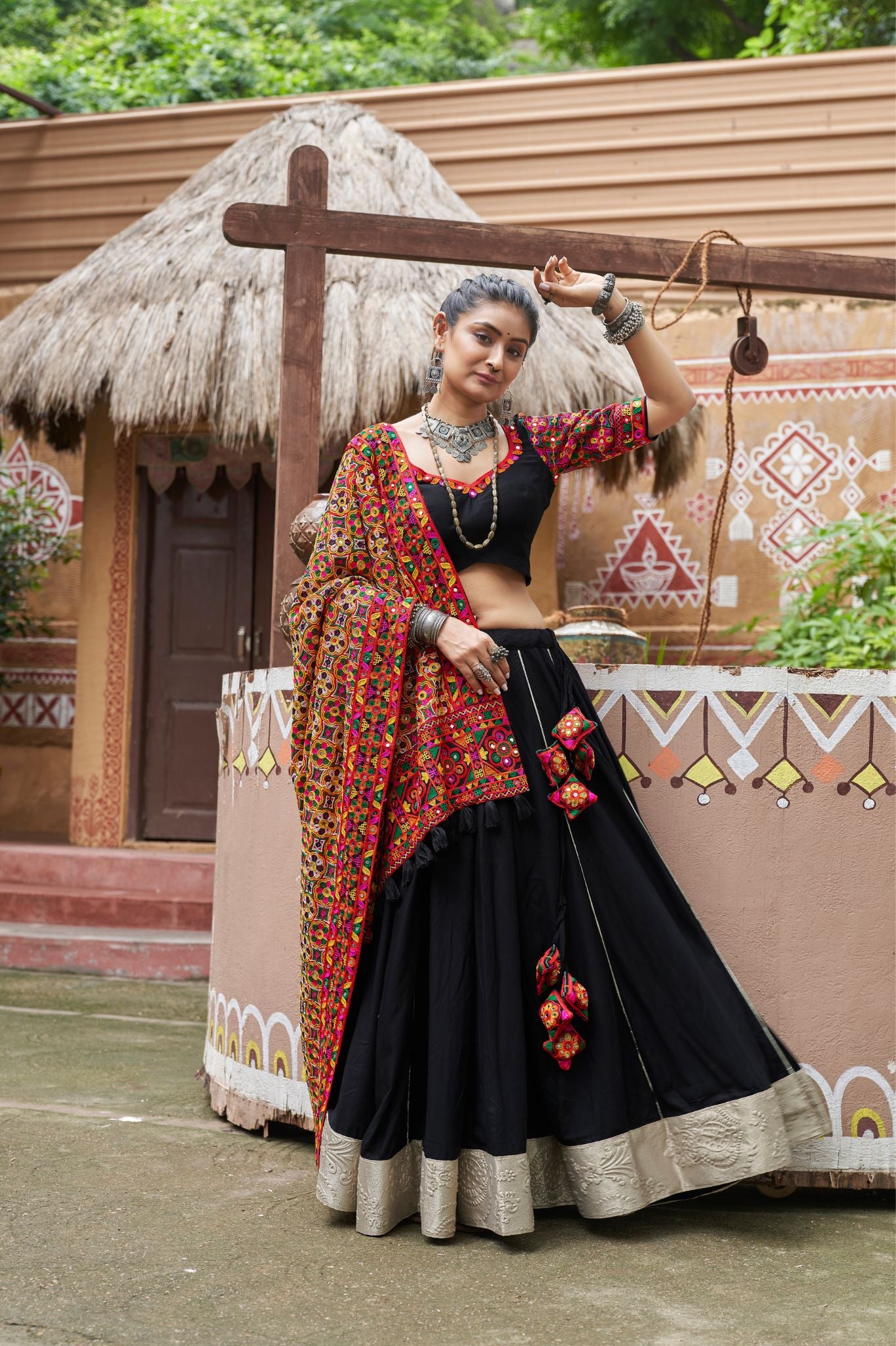 Black Stylish Navratri Lehenga Choli