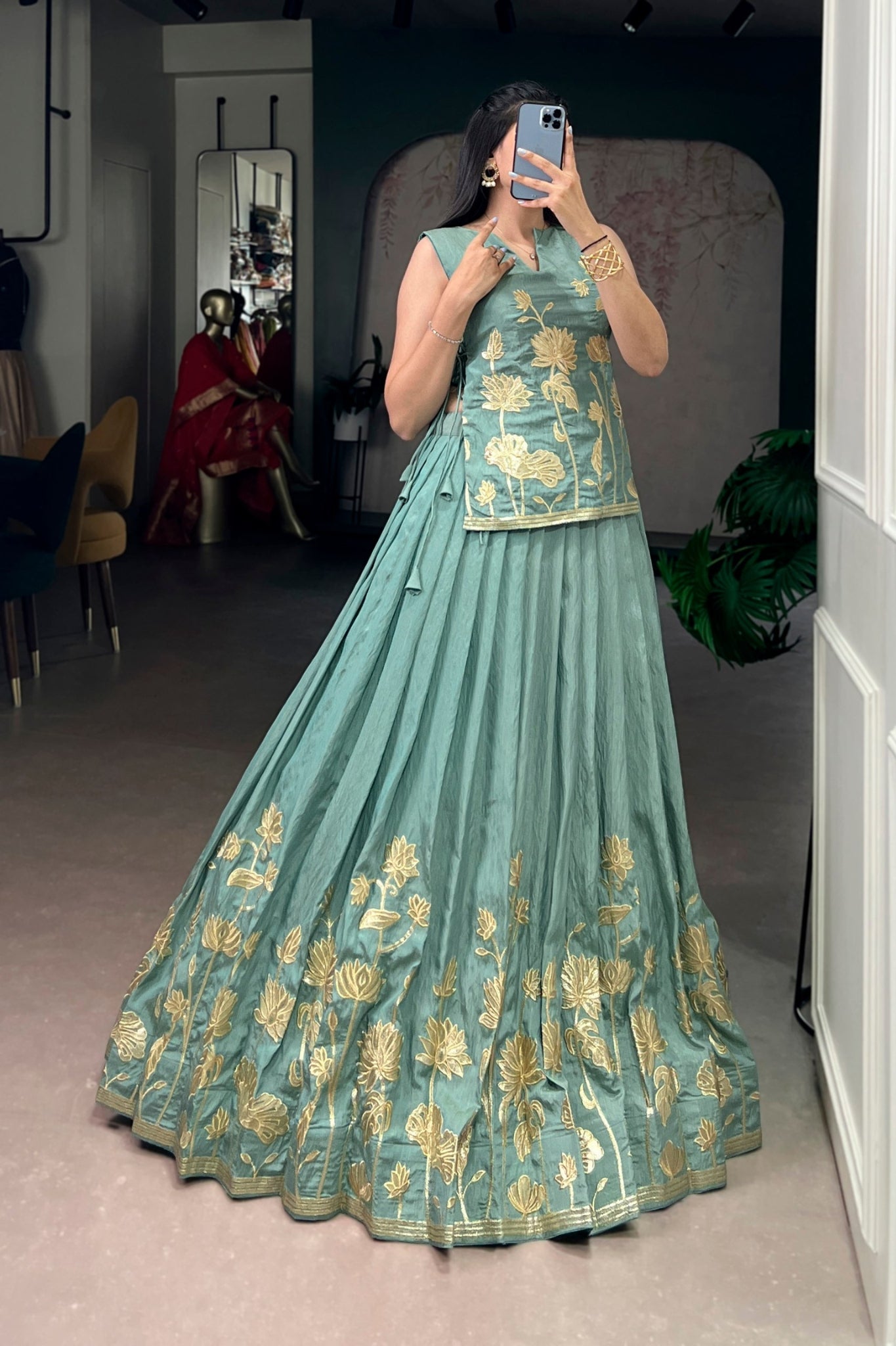 Pure Shimmer Embroidered Lehenga Co-Ord Set