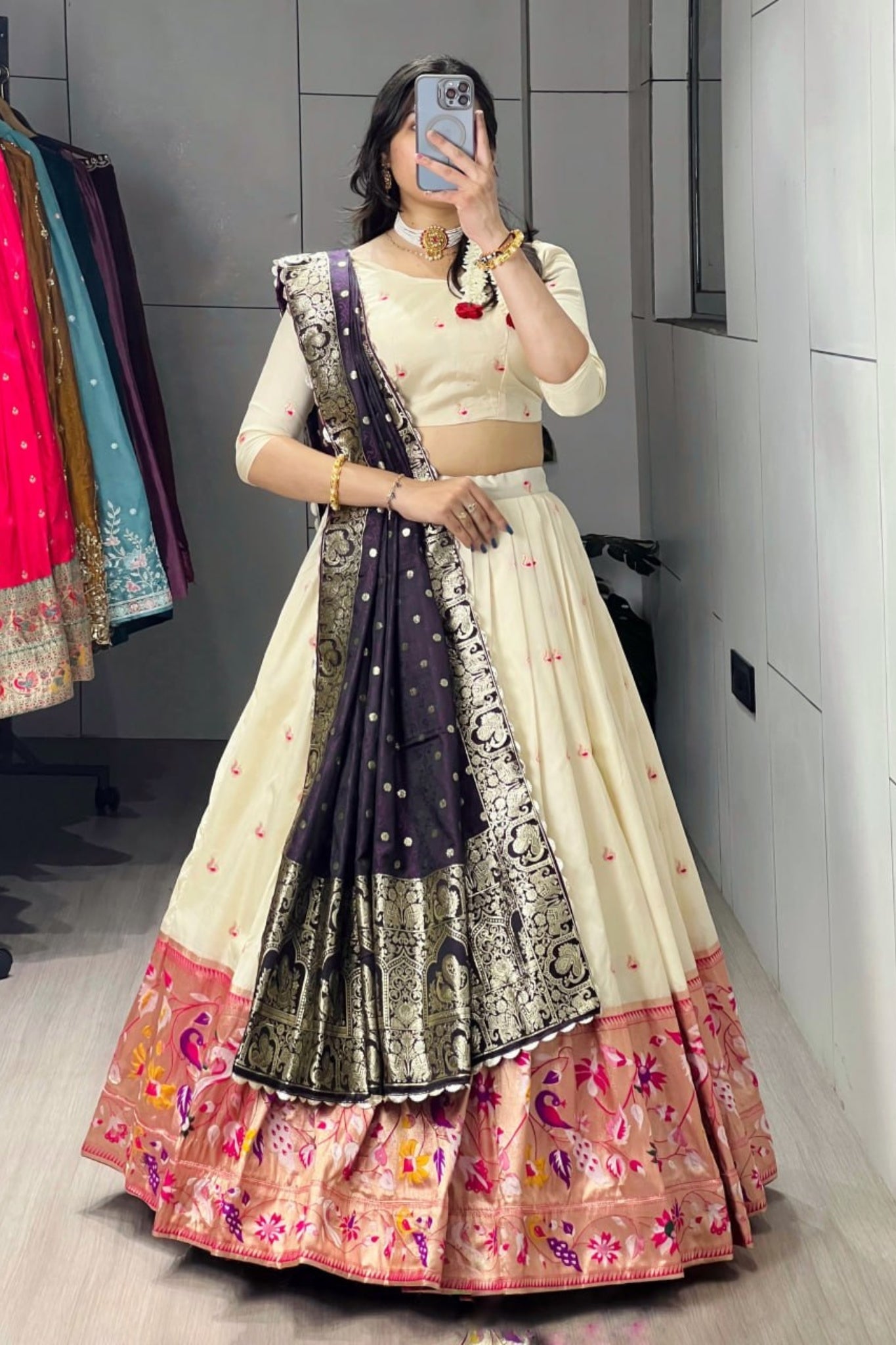 Royal Paithani Silk Lehenga Choli With Iconic Zari Dupatta For Wedding And Festive Wear
