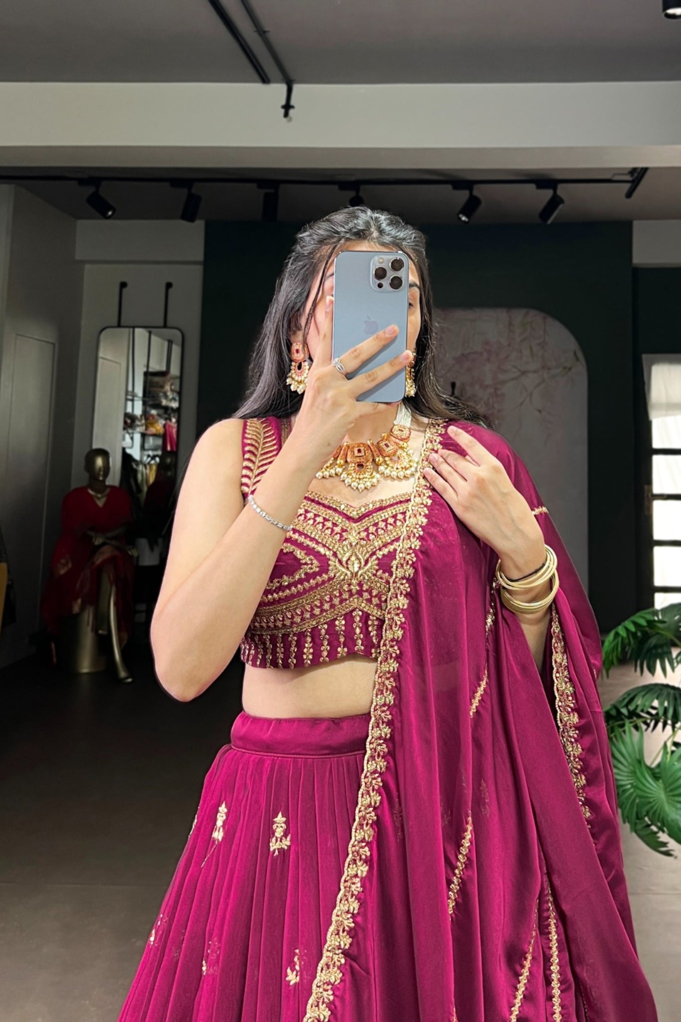 Royal Rangoli Embroidered Lehenga Set With Sequins And Thread Work