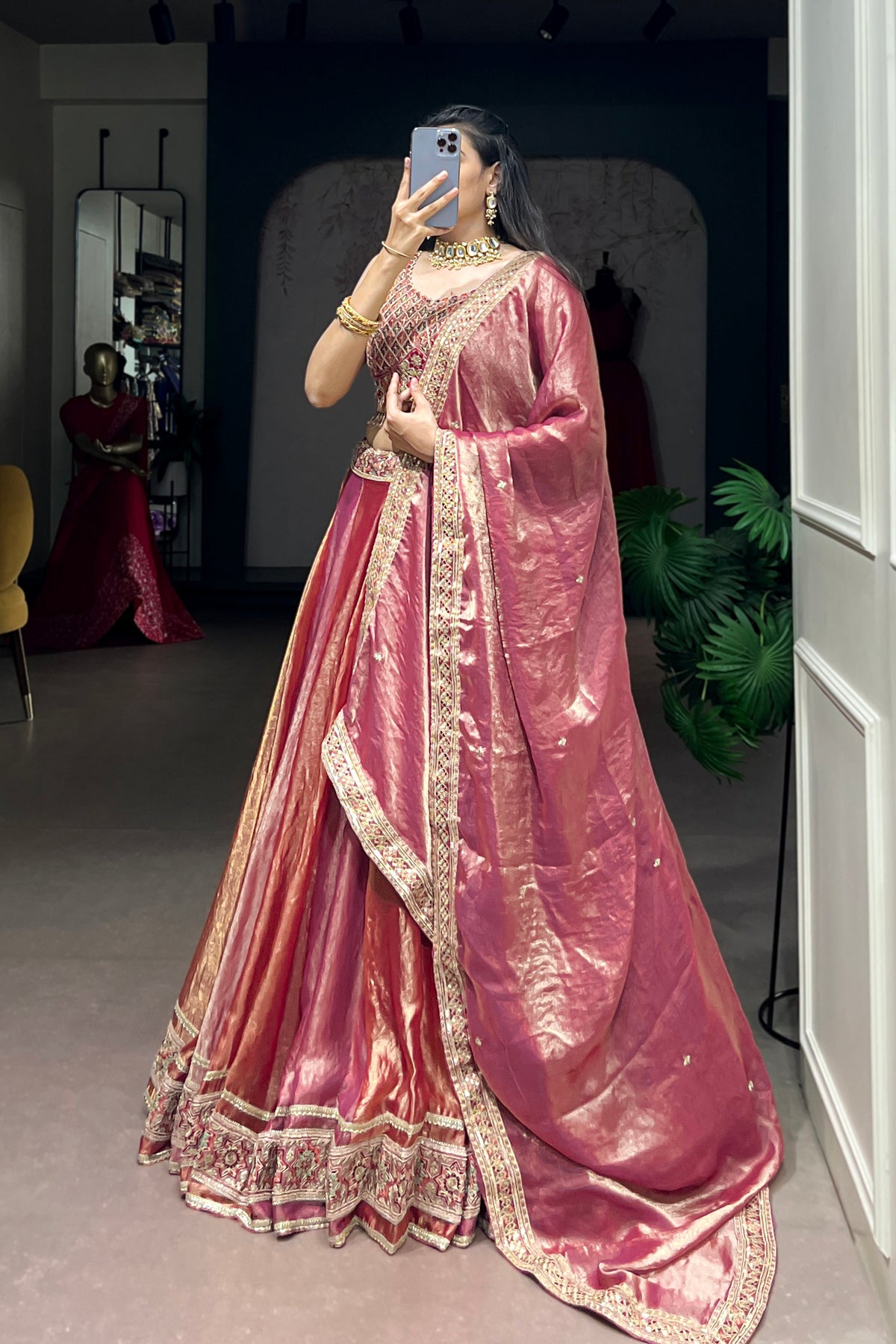Pink Frendy silk Sequins & Thread Embroidery Designer Lehenga Choli