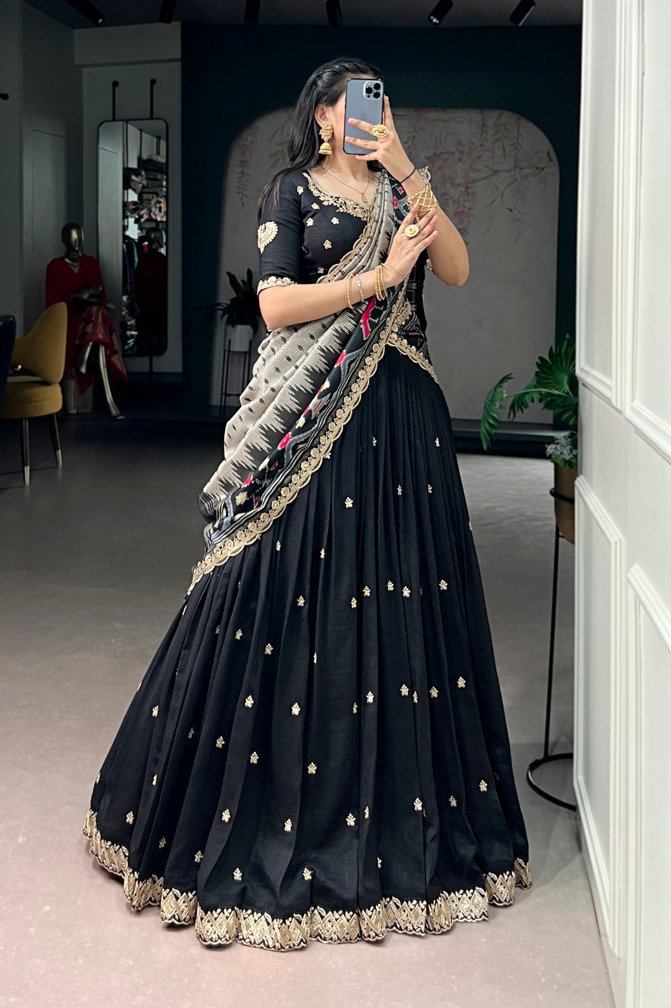 Premium Vichitra Silk Lehenga Choli For Women With Dupatta