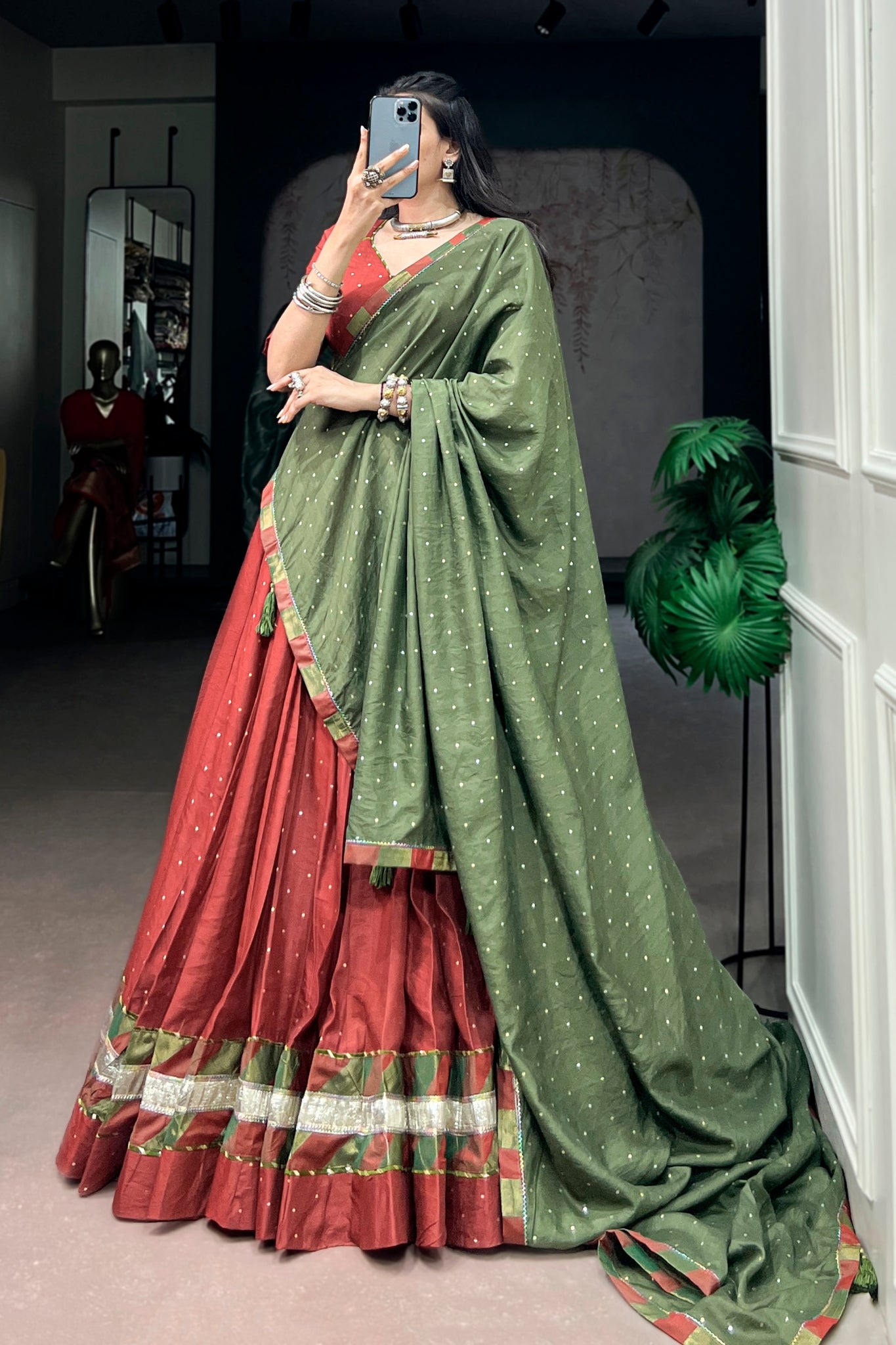 Raasrang Designer Pure Chanderi Navratri Lehenga Choli With Dupatta