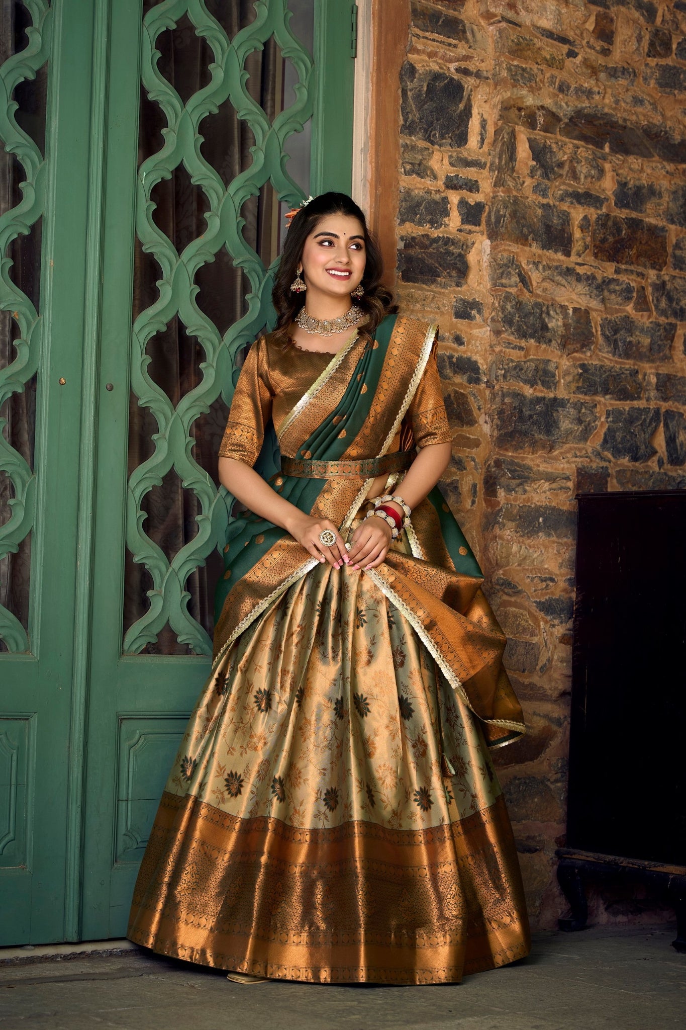 Elegant Perfectly Crafted Jacquard Silk Lehenga Choli