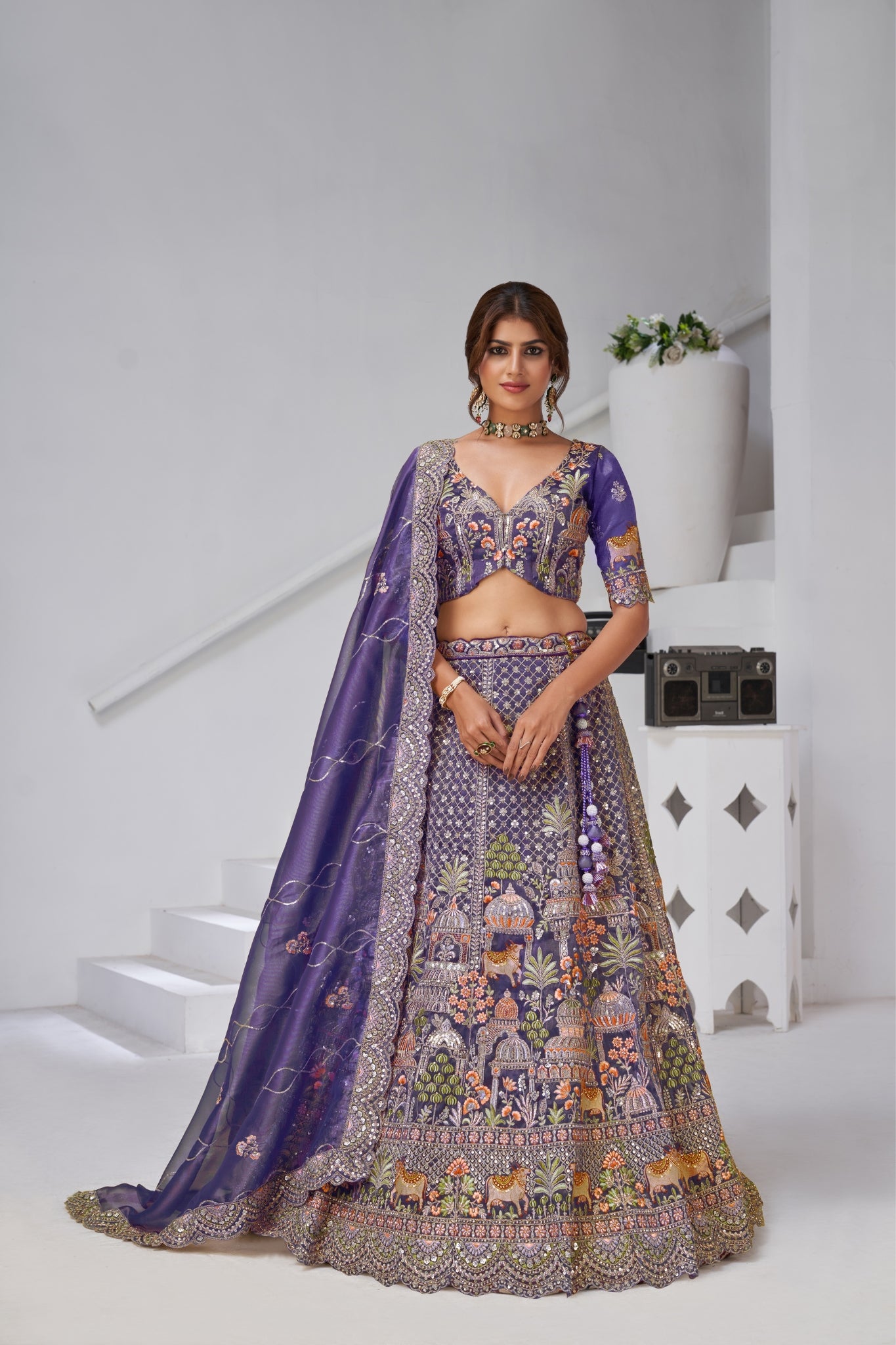 Divine Grandeur Royal Raw Silk Bridal Lehenga