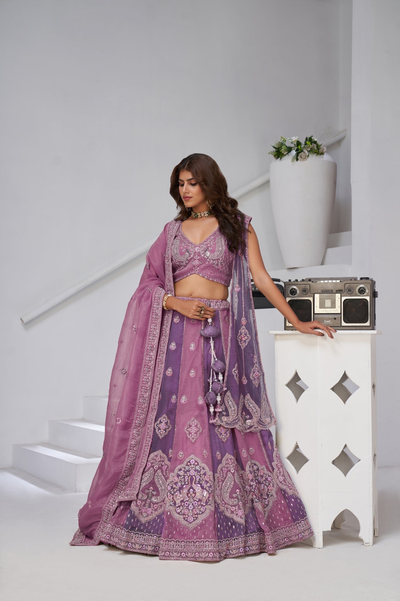 Ethereal Harmony  Double Layered Dupatta Bridal Lehenga