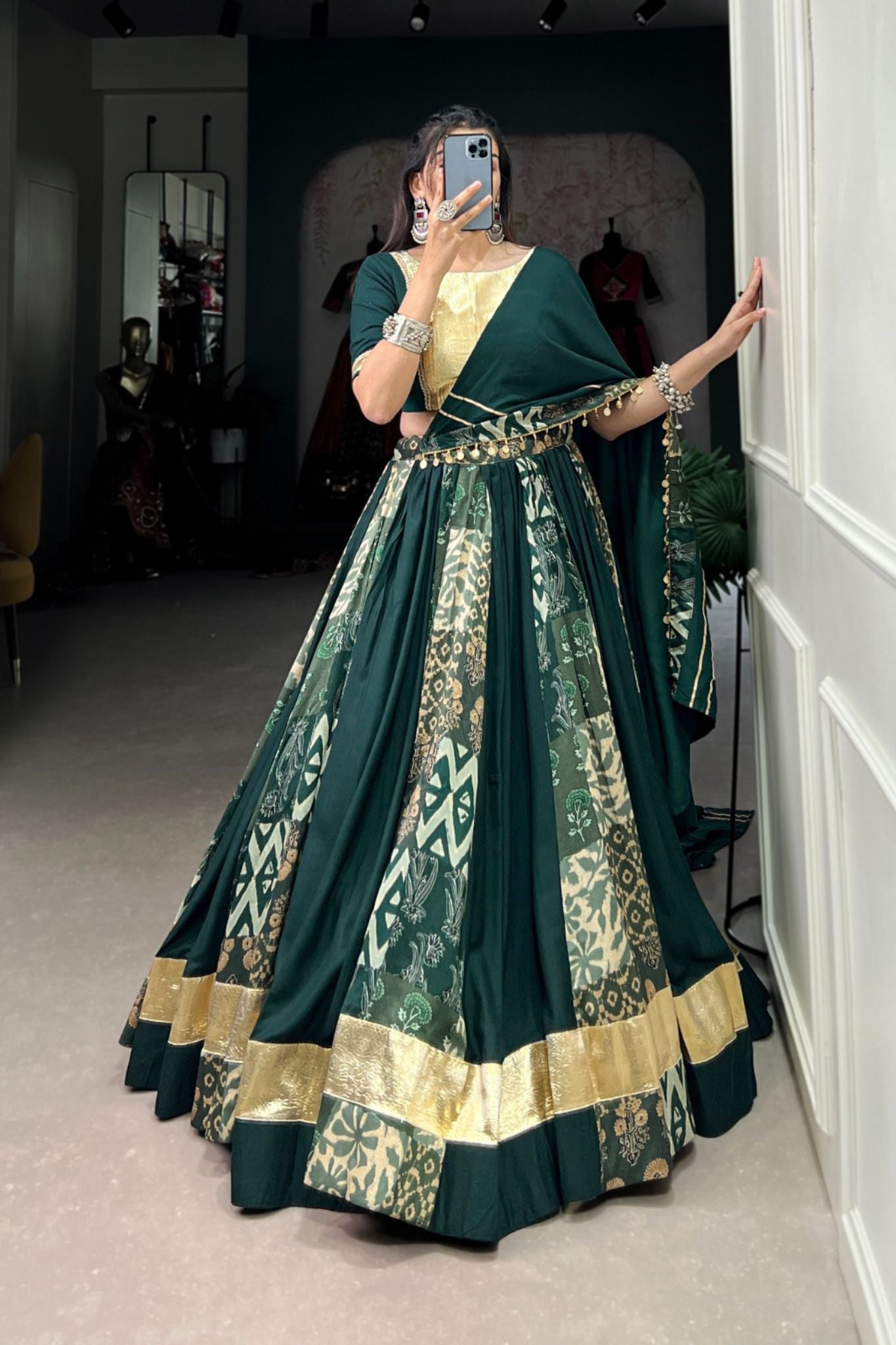 Printed With Embossed Design Lehenga Choli