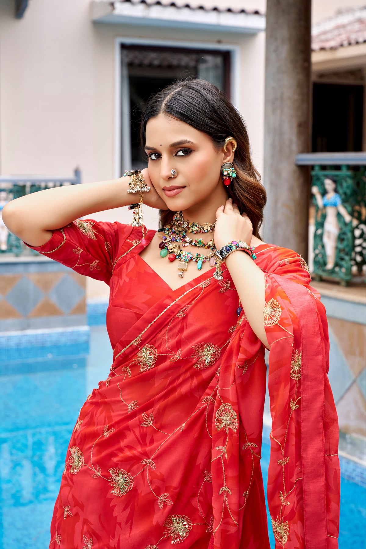 Designer Georgette Lehenga Choli For Navratri