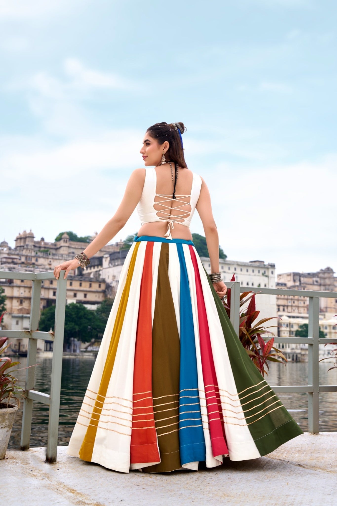 Pure Rayon Original Mirror Gamthi Work With Gotta Patti Touch Up Navratri Lehenga Choli