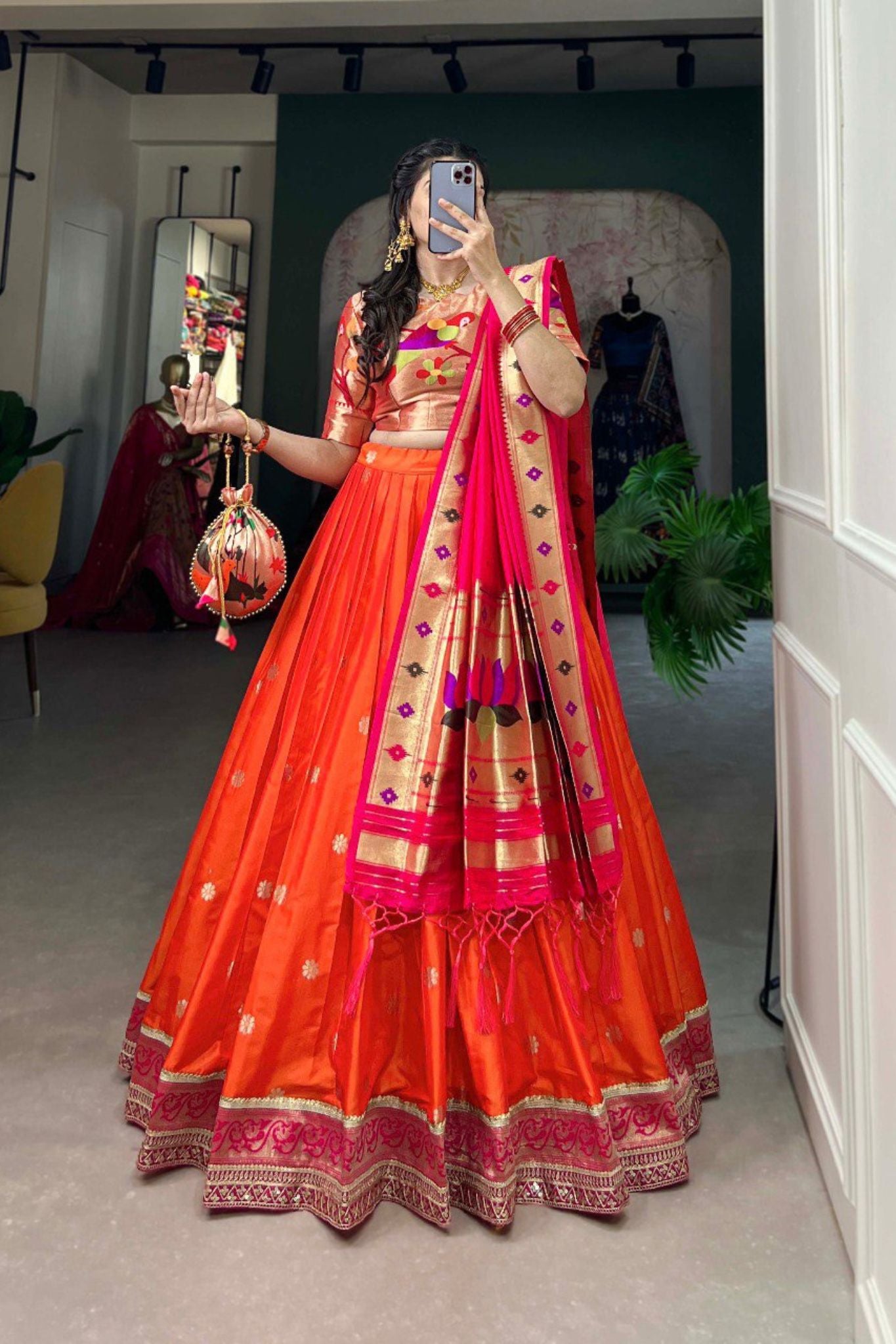 Jacquard Silk Paithani Perfect Traditional Lehenga Choli