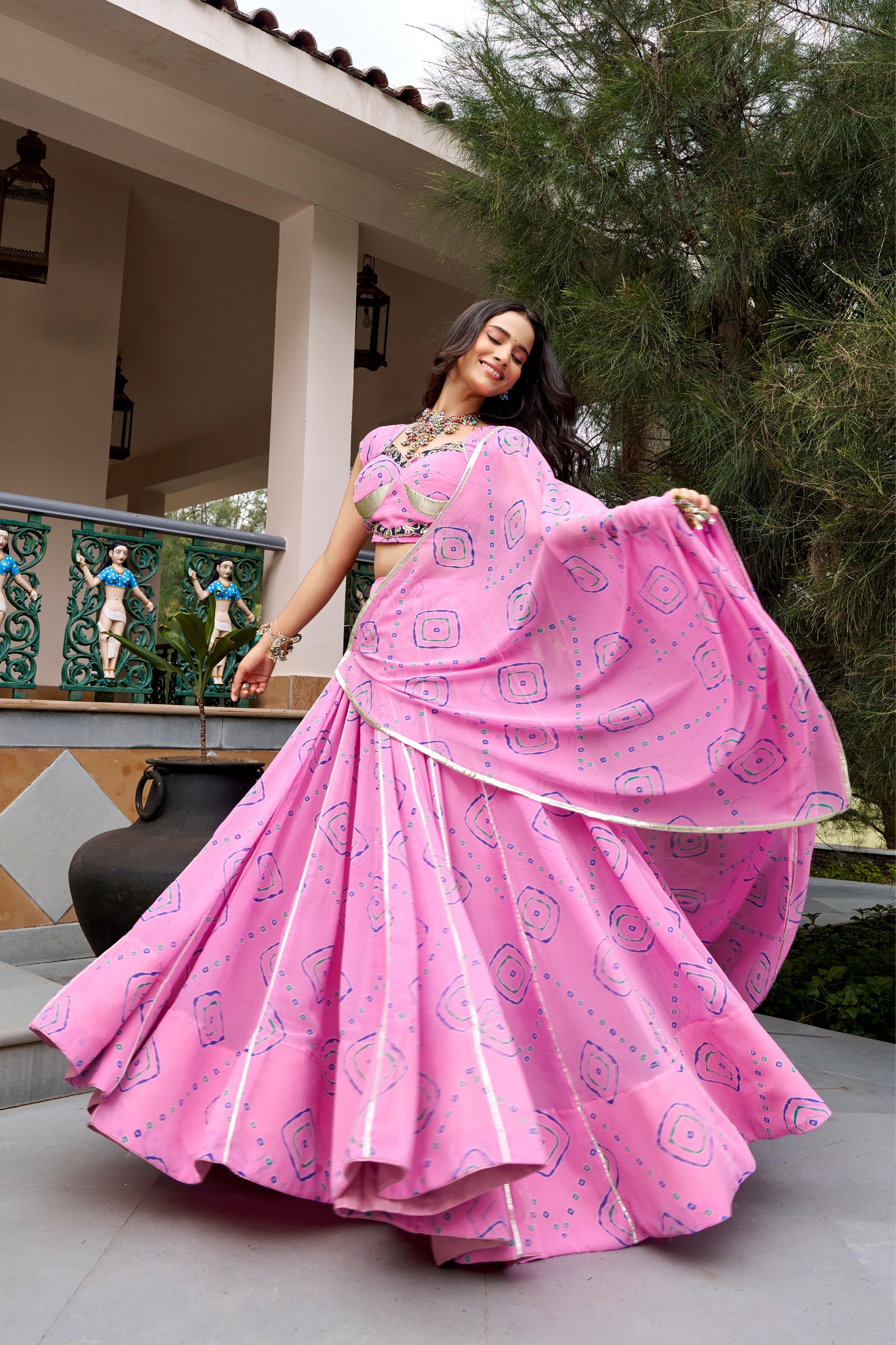 Designer Raasrang Festive Bandhej Printed Beautiful Lehenga Choli