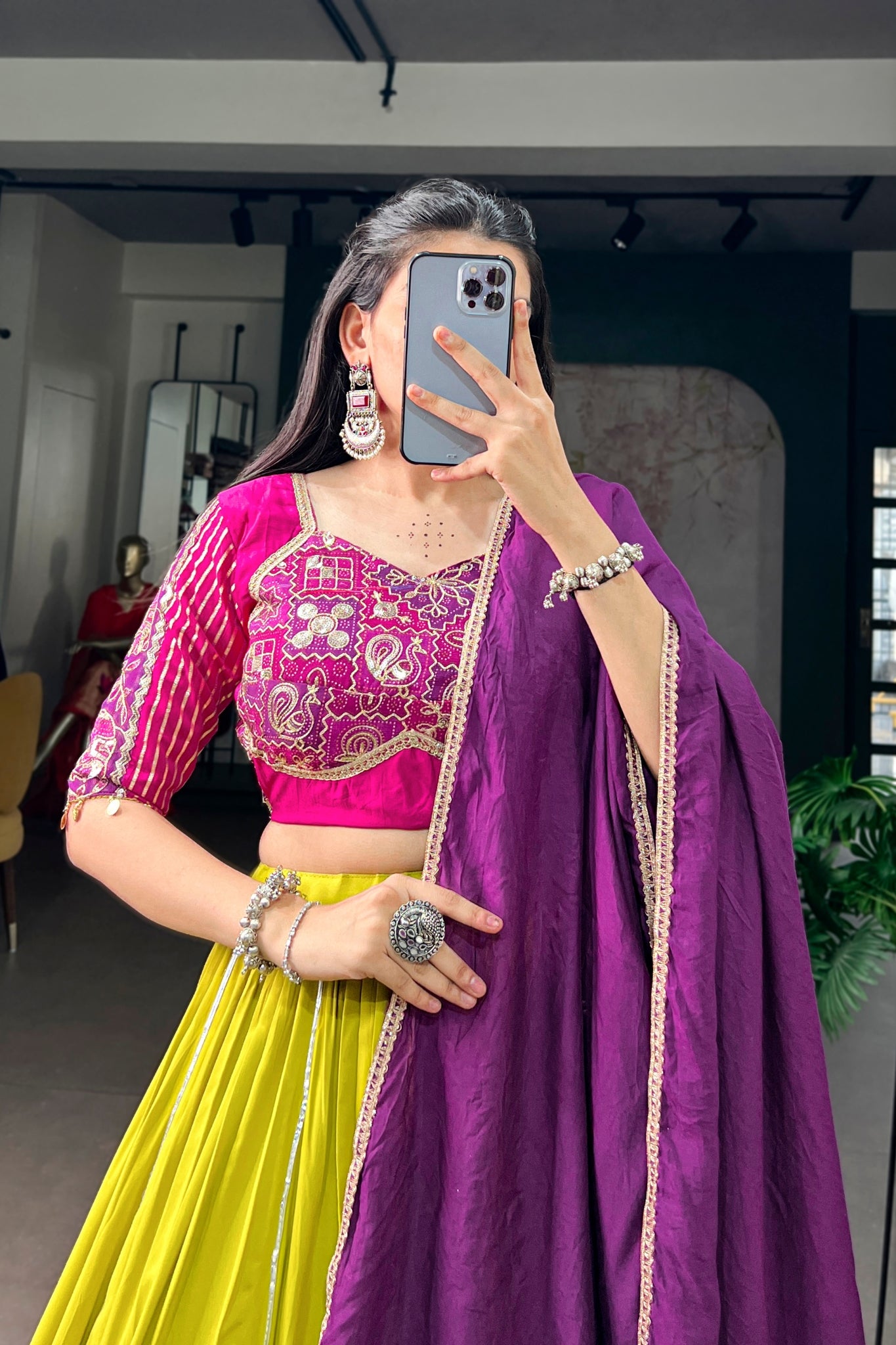 Raasrang Premium Rayon Navratri Designer Lehenga Choli For Women