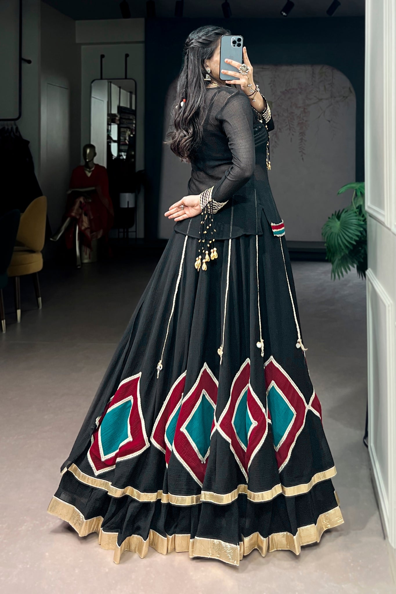 Raasrang Designer Black Navratri Lehenga Choli For Women