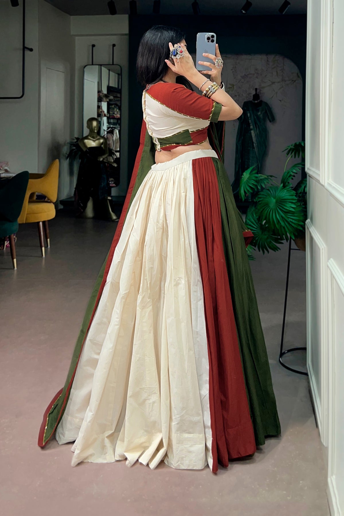 Pure Cotton Navratri Designer Lehenga Choli With Gamthi Work